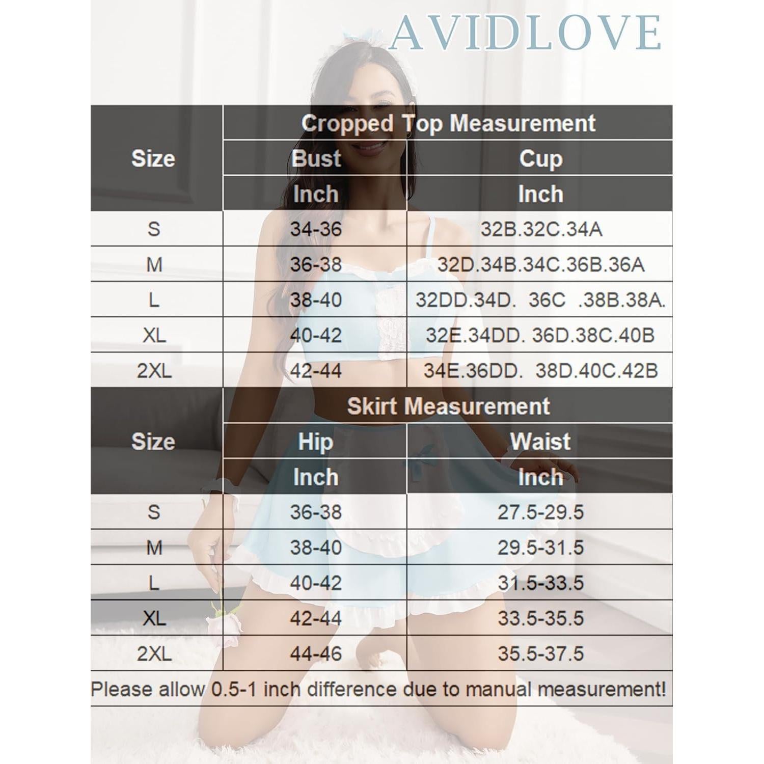 Conjunto de Lencería Avidlove para Mujeres Traje de Sirvienta