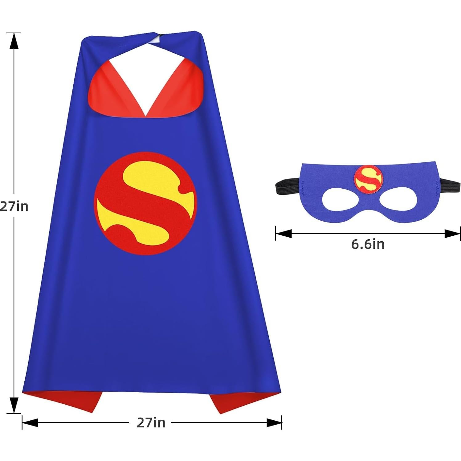 Capas de Superhéroe para Niños 70x70 cm - 4 Piezas Azul