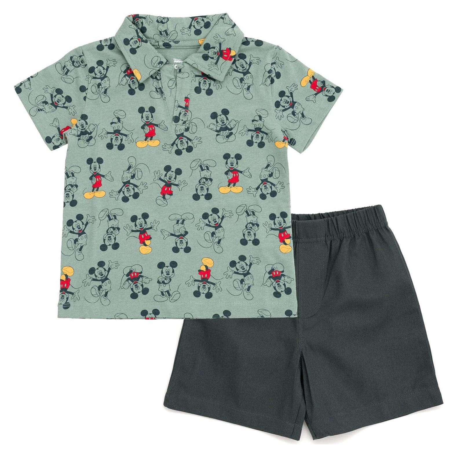 Conjunto Camisa Polo y Pantalones Cortos Disney Mickey 2T-12