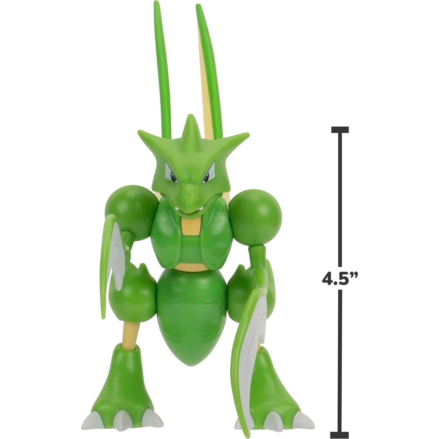 Figuras de Batalla Pokémon Jazwares Eevee y Scyther 2 y 11 cm