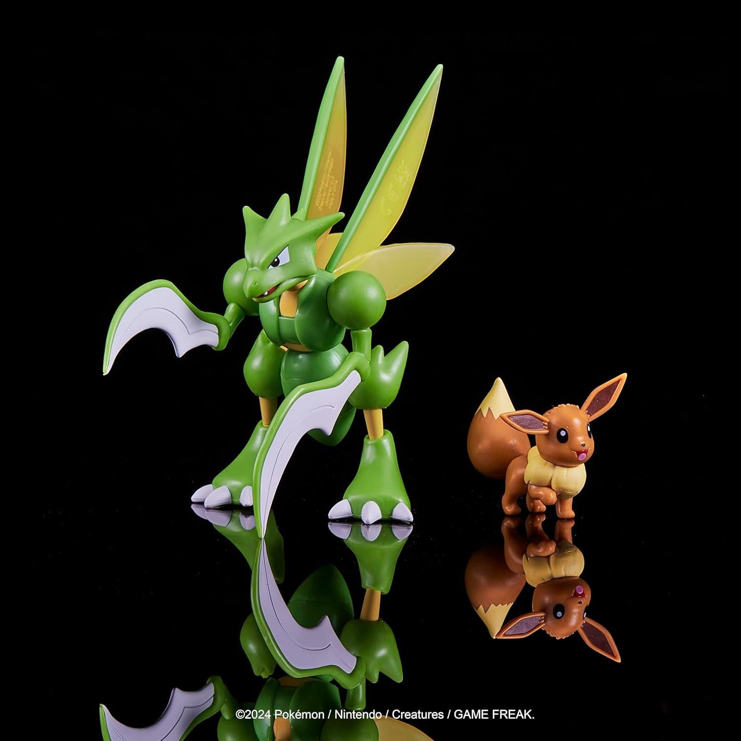 Figuras de Batalla Pokémon Jazwares Eevee y Scyther 2 y 11 cm