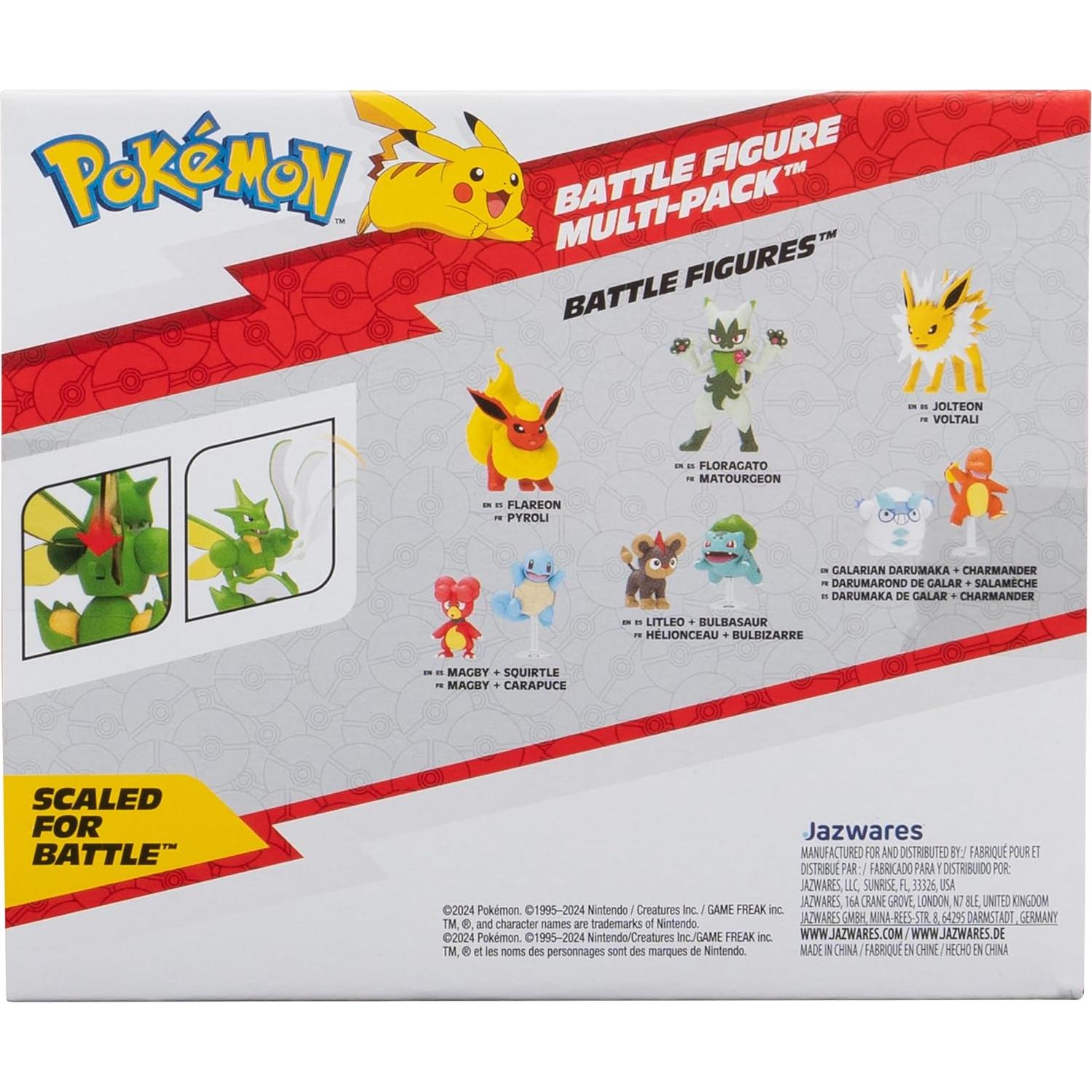 Figuras de Batalla Pokémon Jazwares Eevee y Scyther 2 y 11 cm