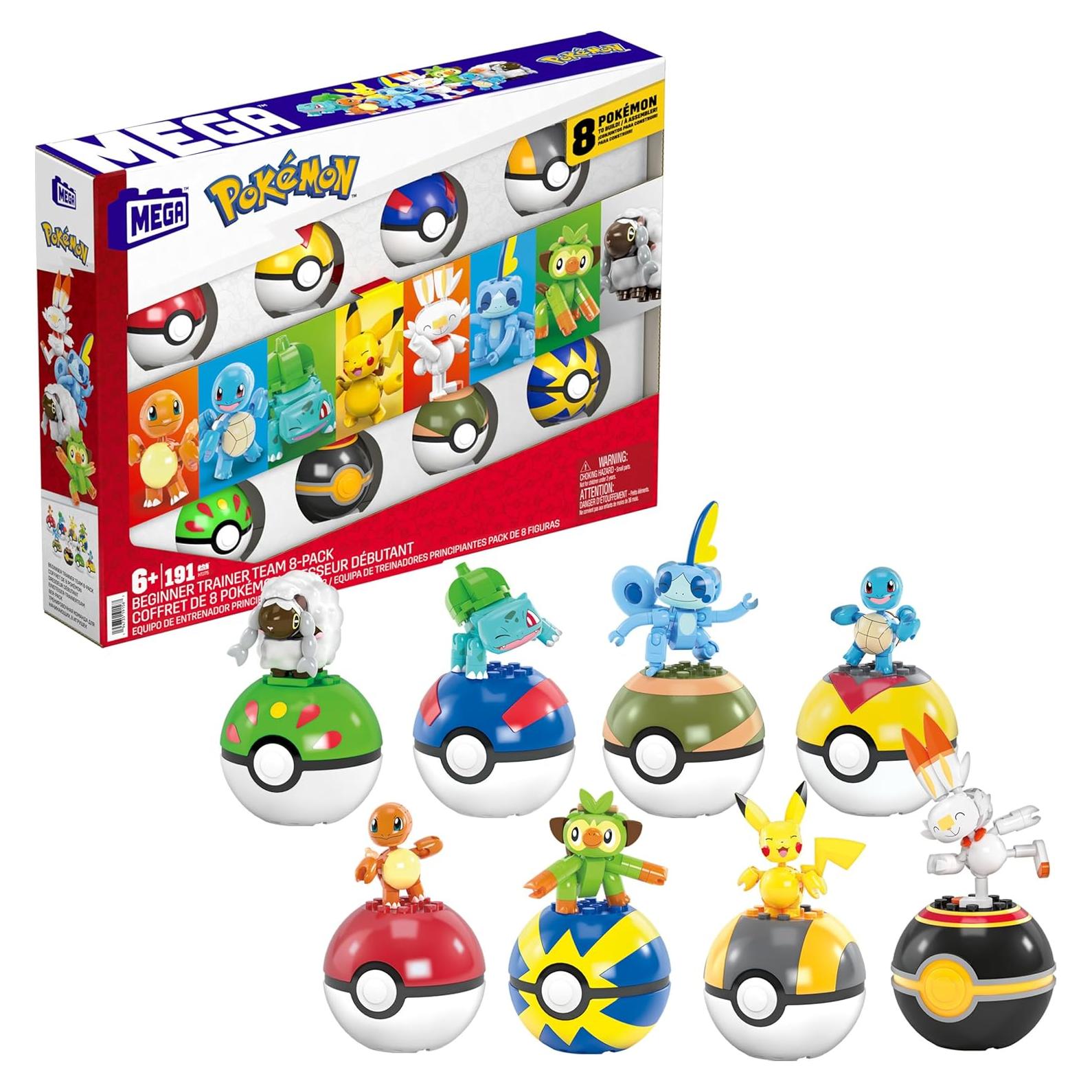 Paquete Entrenador Pokémon MATTEL 8 Figuras + Pokéballs