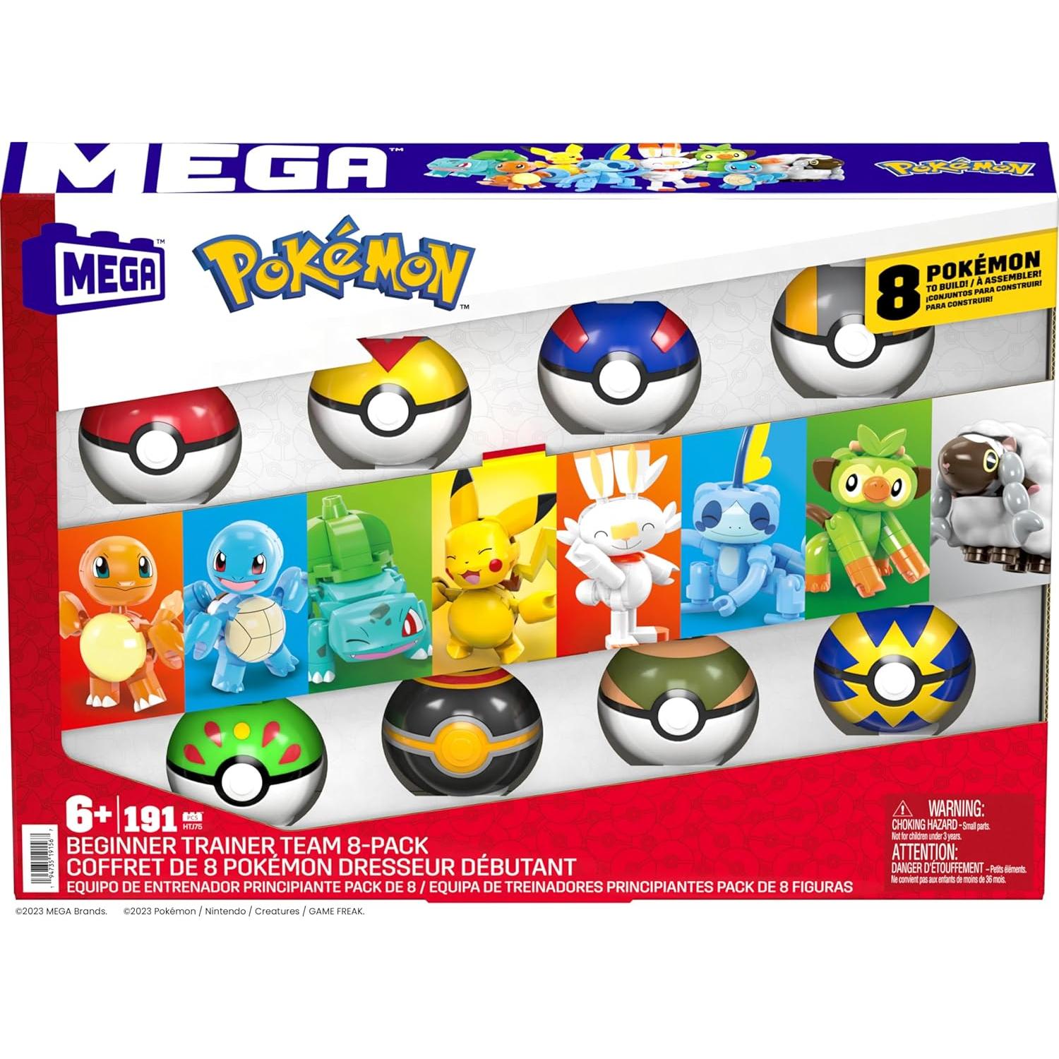 Paquete Entrenador Pokémon MATTEL 8 Figuras + Pokéballs