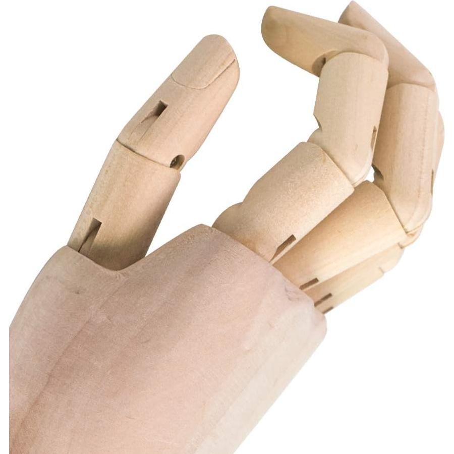 HSOMiD Flexible Wooden Hand Model Moveable Wooden Artists 12 Inches Hand Model for Sketching Drawing Painting Home Office Desk Decoration12 Inch Left and Right Hand 1 Set 12Inch Hands