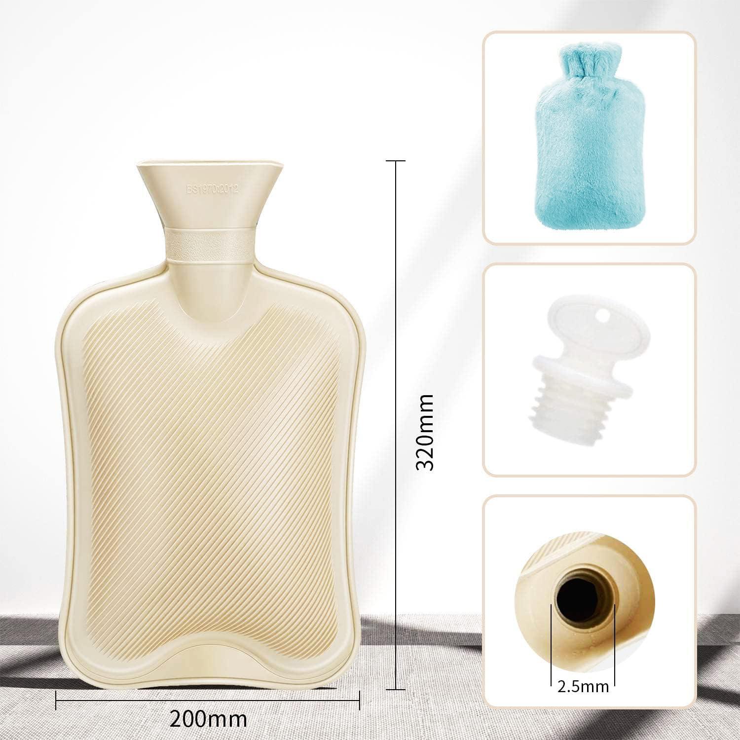 Botella de Agua Caliente Fythao 2L Goma Natural Azul Bebé