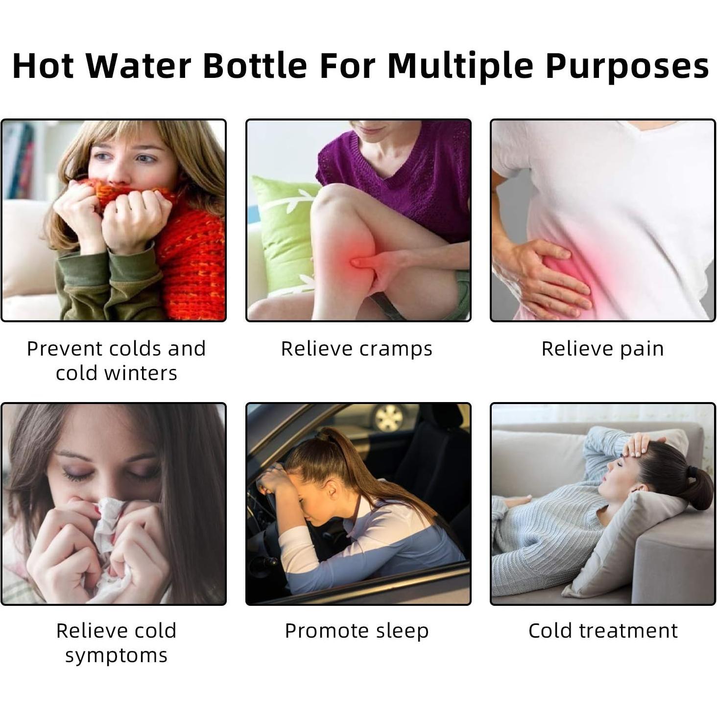 Botella de Agua Caliente Fythao 2L Goma Natural Azul Bebé