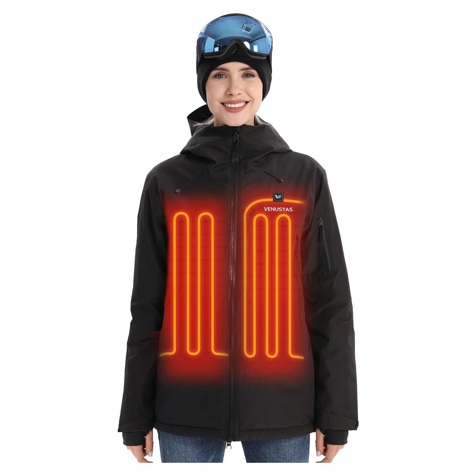 Chaqueta de esquí calentada Venustas para mujer 12V impermeable
