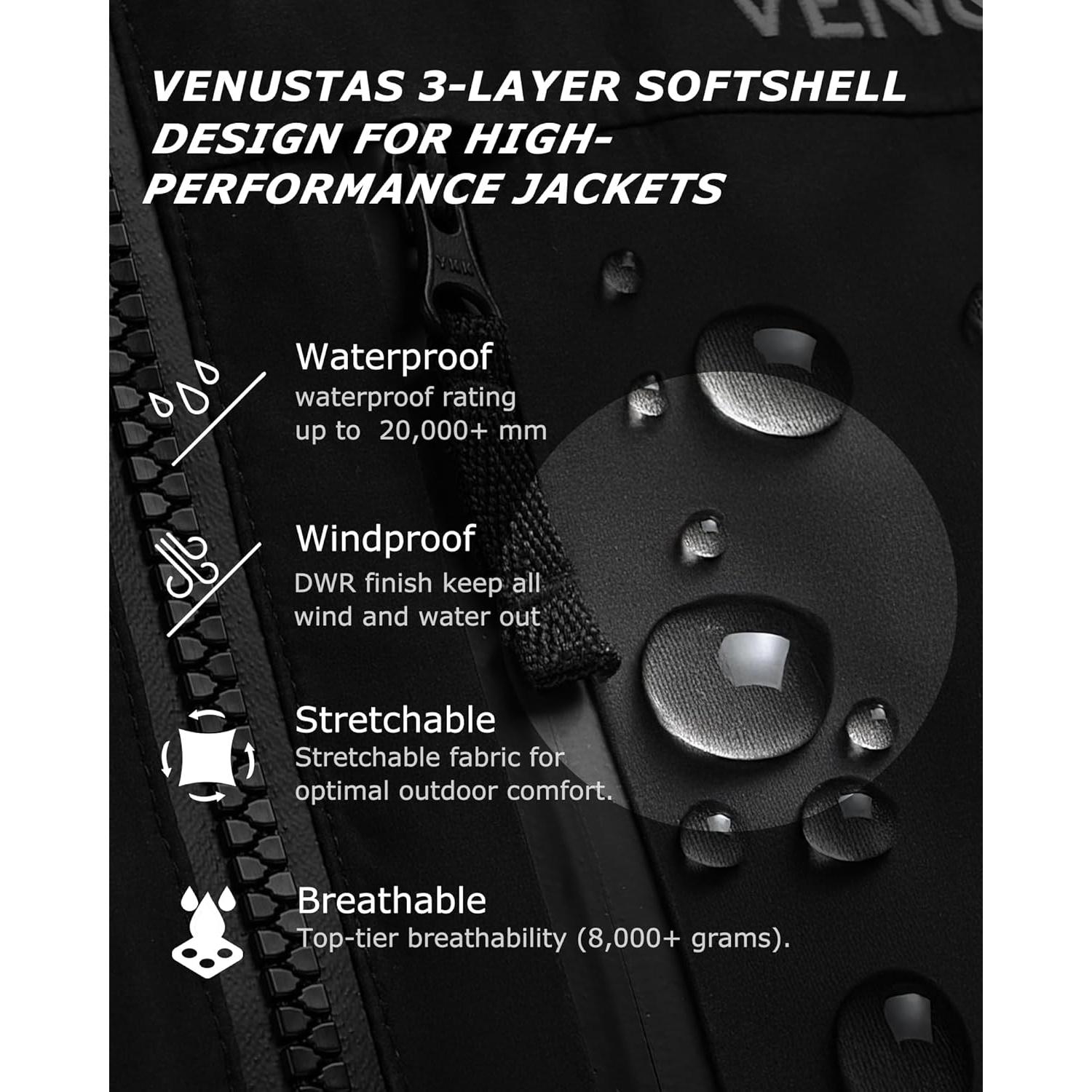 Chaqueta de esquí calentada Venustas para mujer 12V impermeable