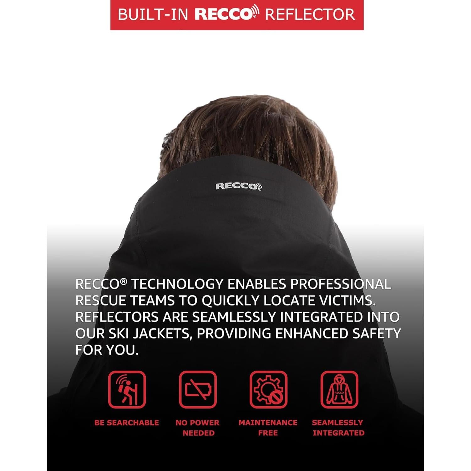 Chaqueta de esquí calentada Venustas para mujer 12V impermeable