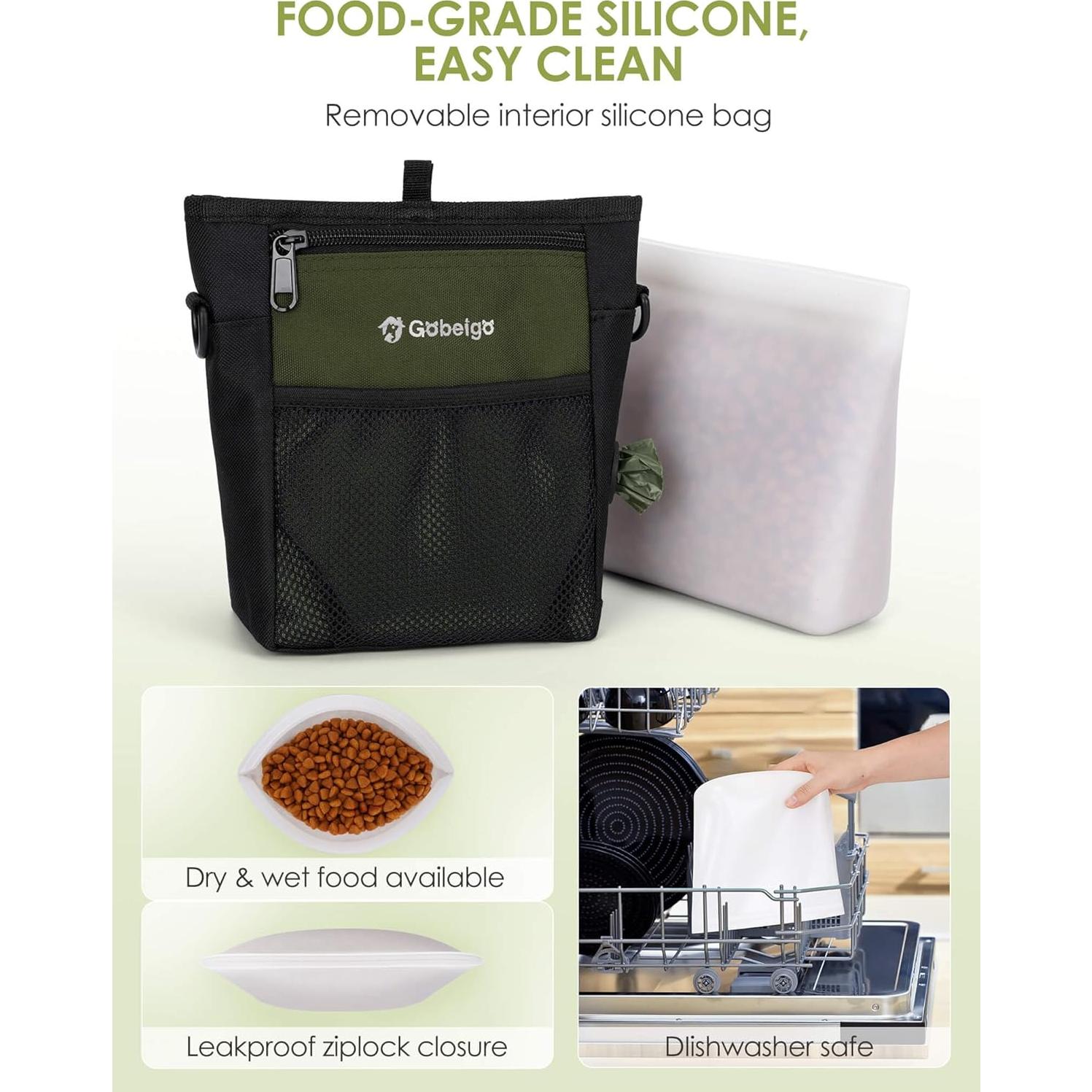 Bolsa de golosinas para perros Gobeigo con silicona 4 tazas