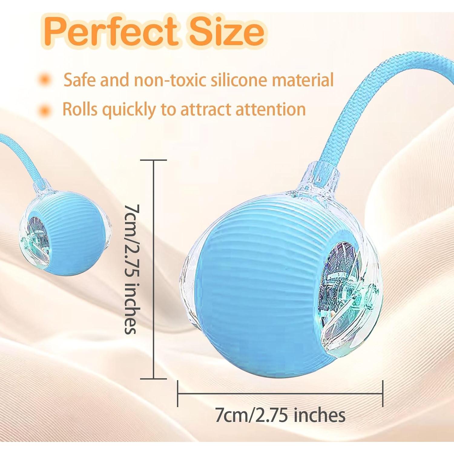 Bola Interactiva para Gatos Woleu 2025, 3 Modos, Azul