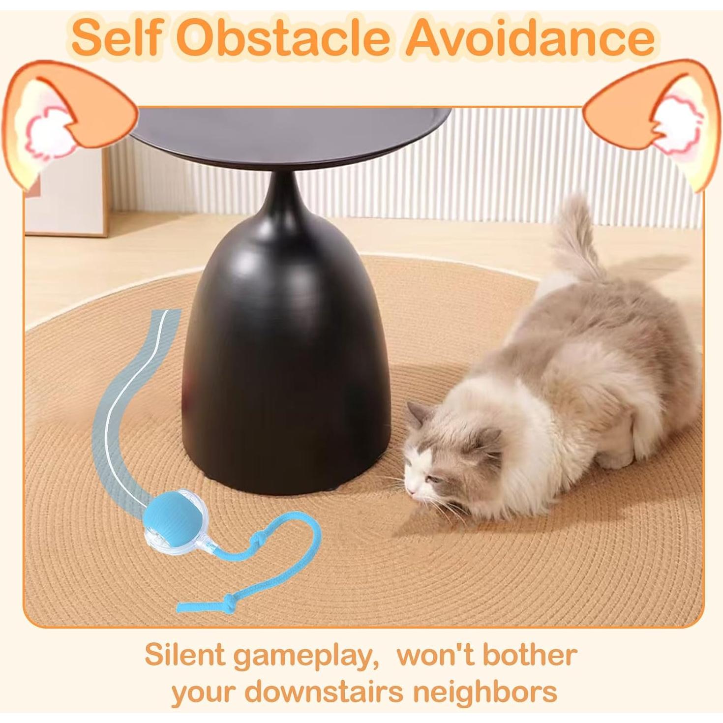 Bola Interactiva para Gatos Woleu 2025, 3 Modos, Azul