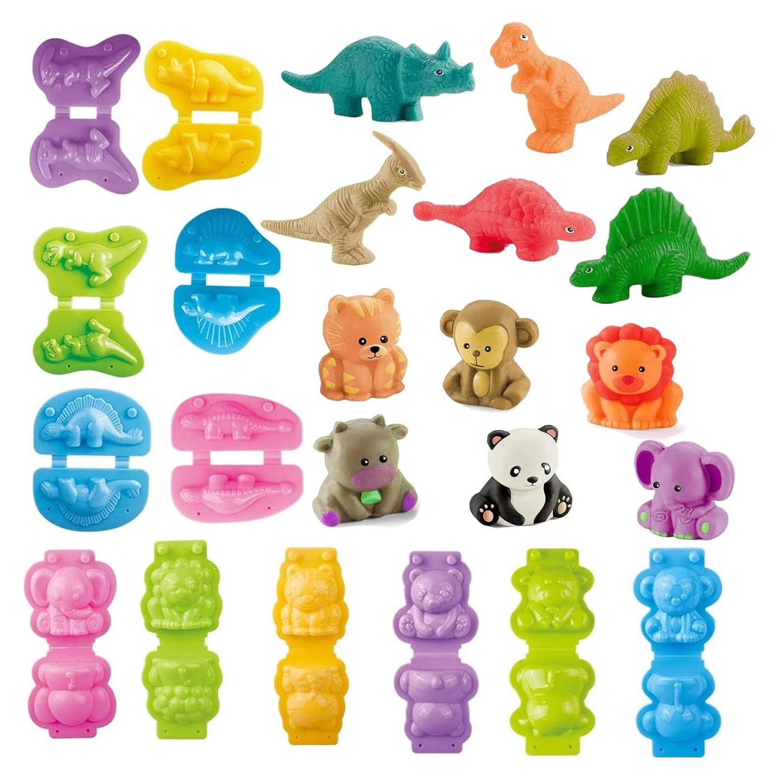 Set de Arcilla Yiklucg 12 Moldes Dinosaurios y Animales