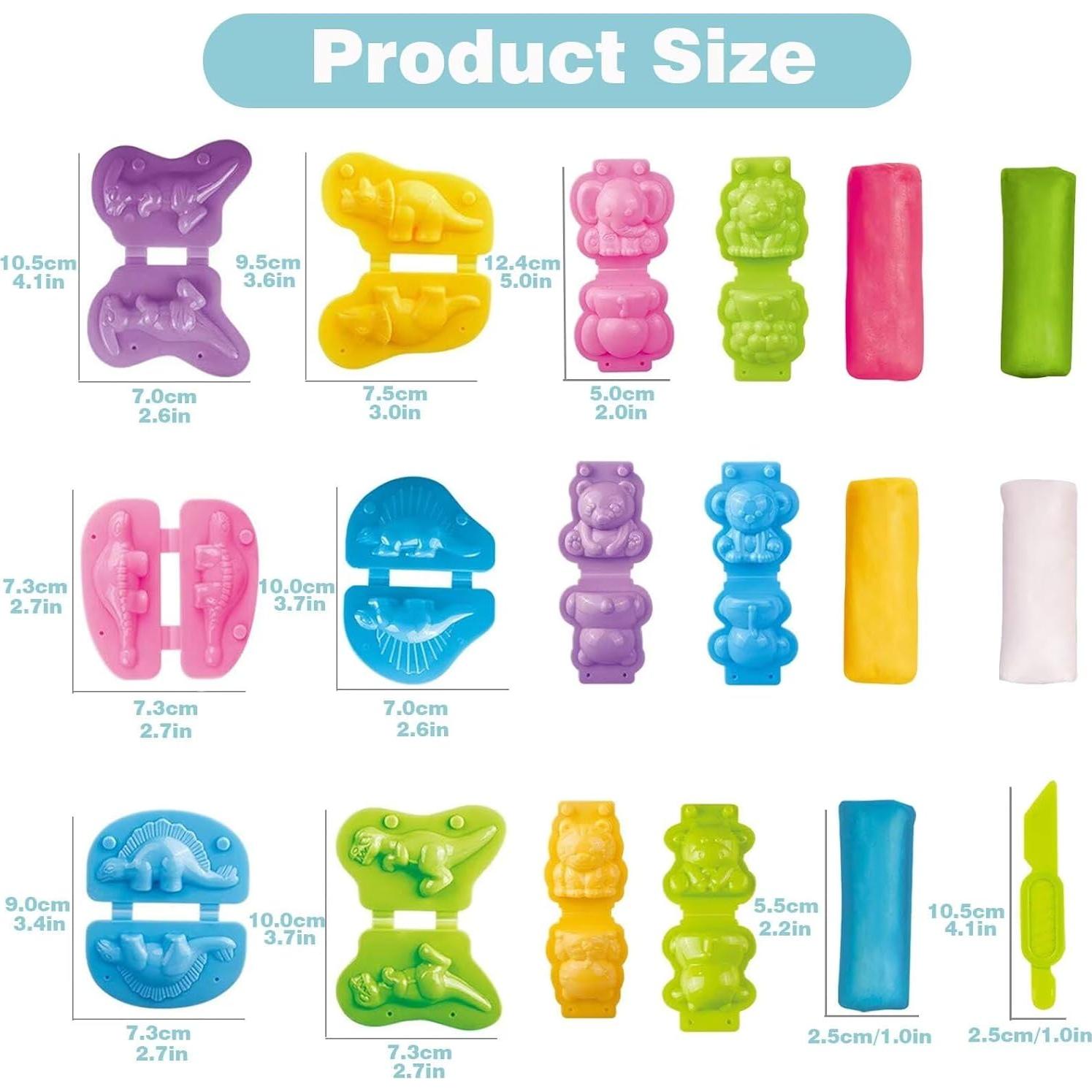 Set de Arcilla Yiklucg 12 Moldes Dinosaurios y Animales