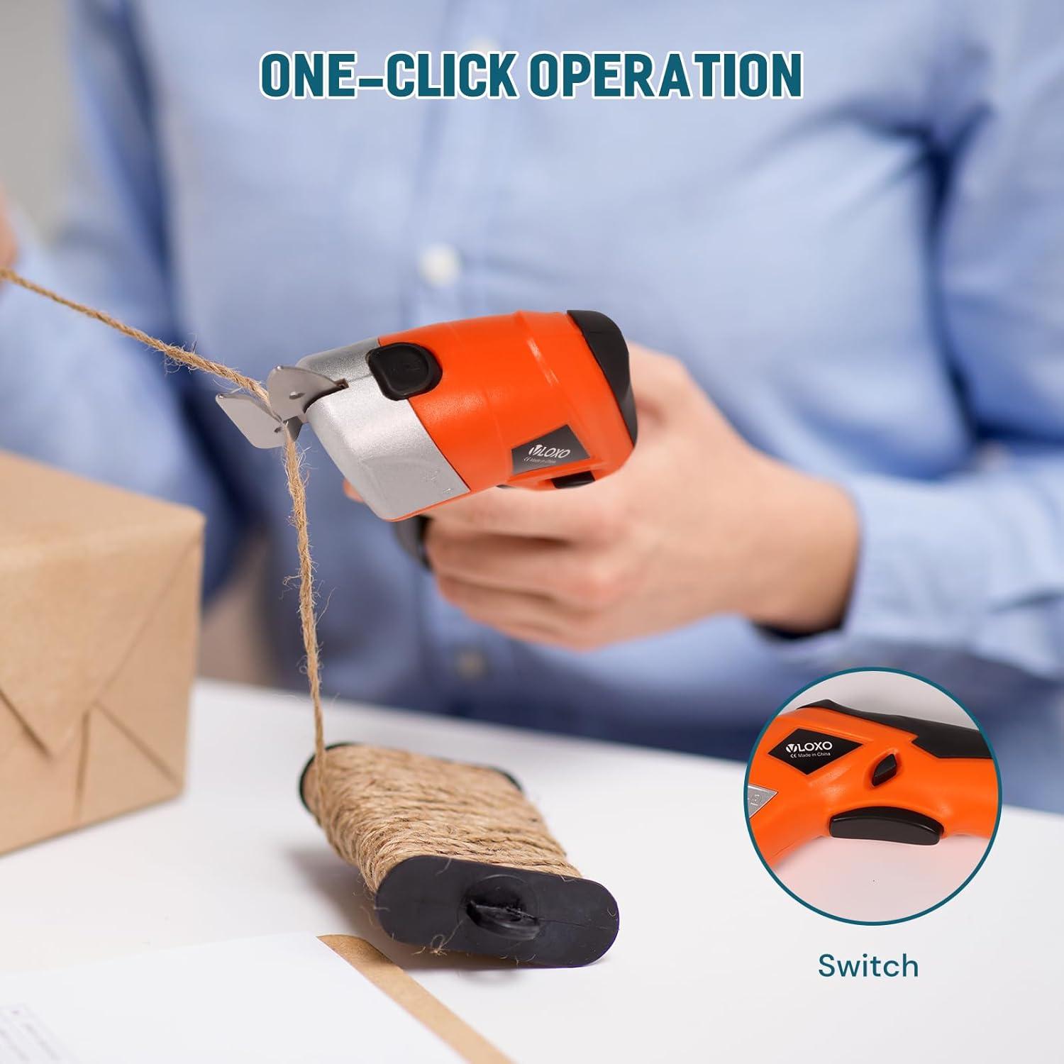 Tijeras Eléctricas Inalámbricas VLOXO 3.6V Naranja Cortador de Tela