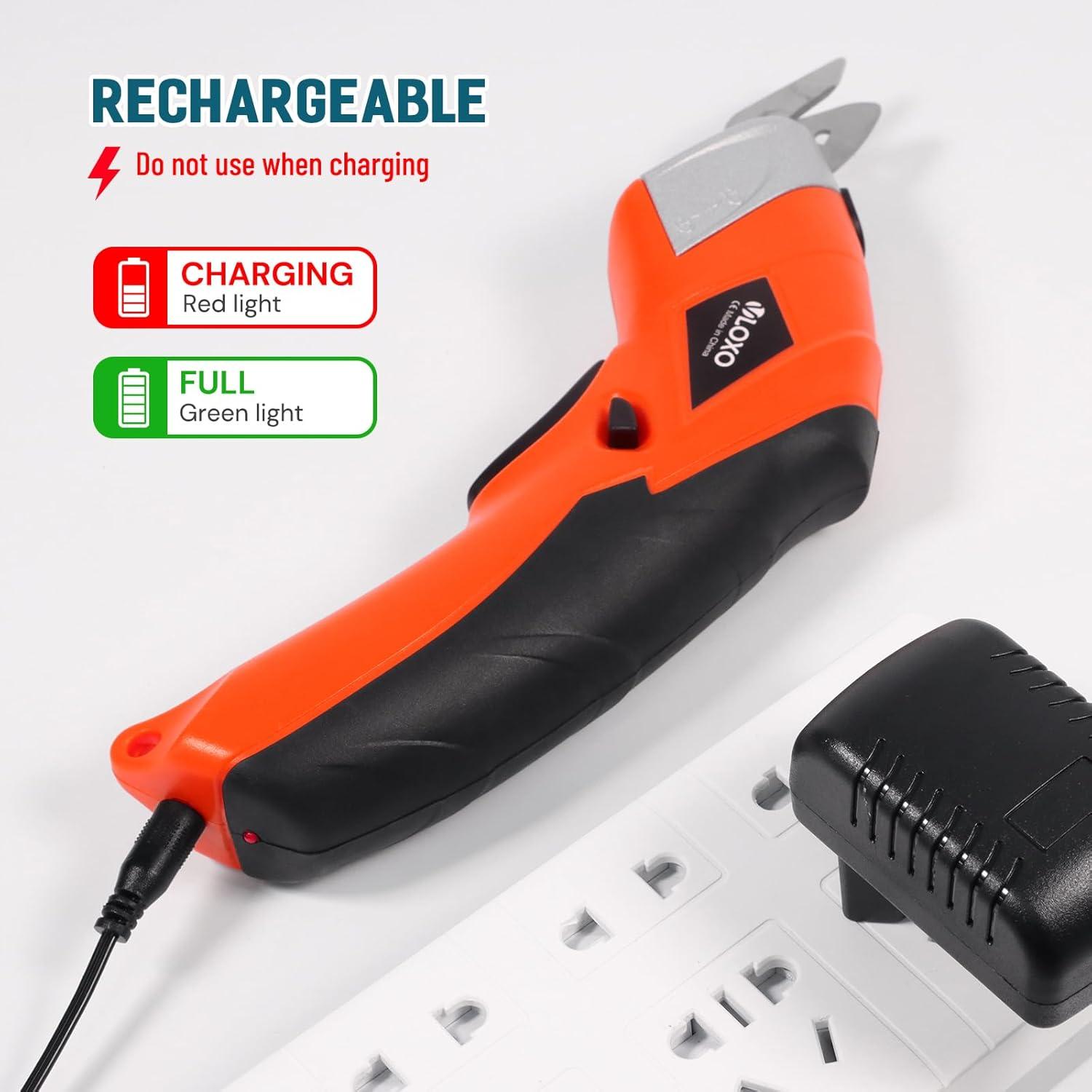 Tijeras Eléctricas Inalámbricas VLOXO 3.6V Naranja Cortador de Tela