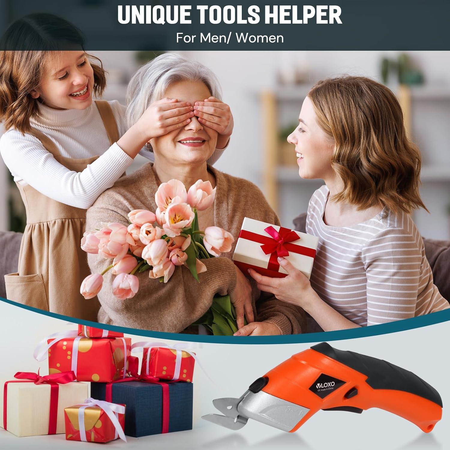 Tijeras Eléctricas Inalámbricas VLOXO 3.6V Naranja Cortador de Tela