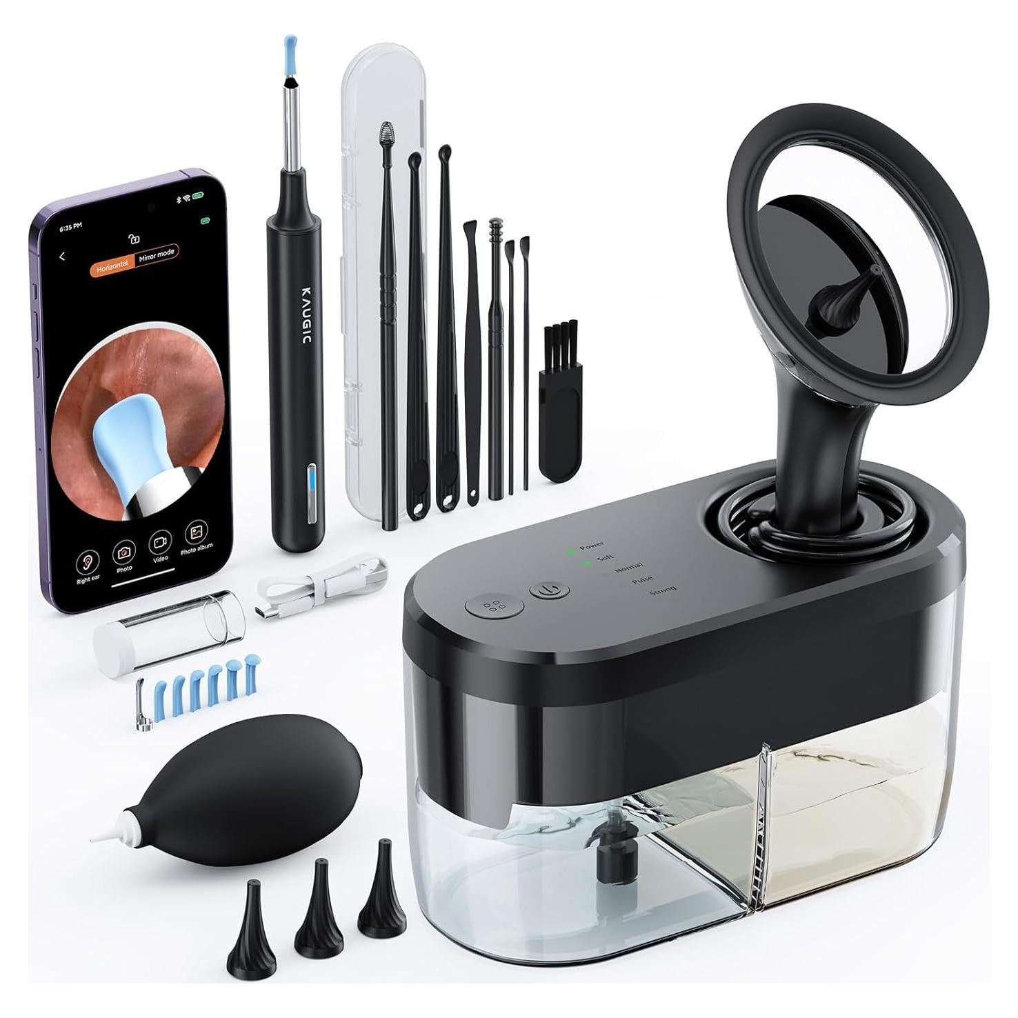 Kit de Limpieza de Oídos KAUGIC con Cámara 1080 HD y Irrigación