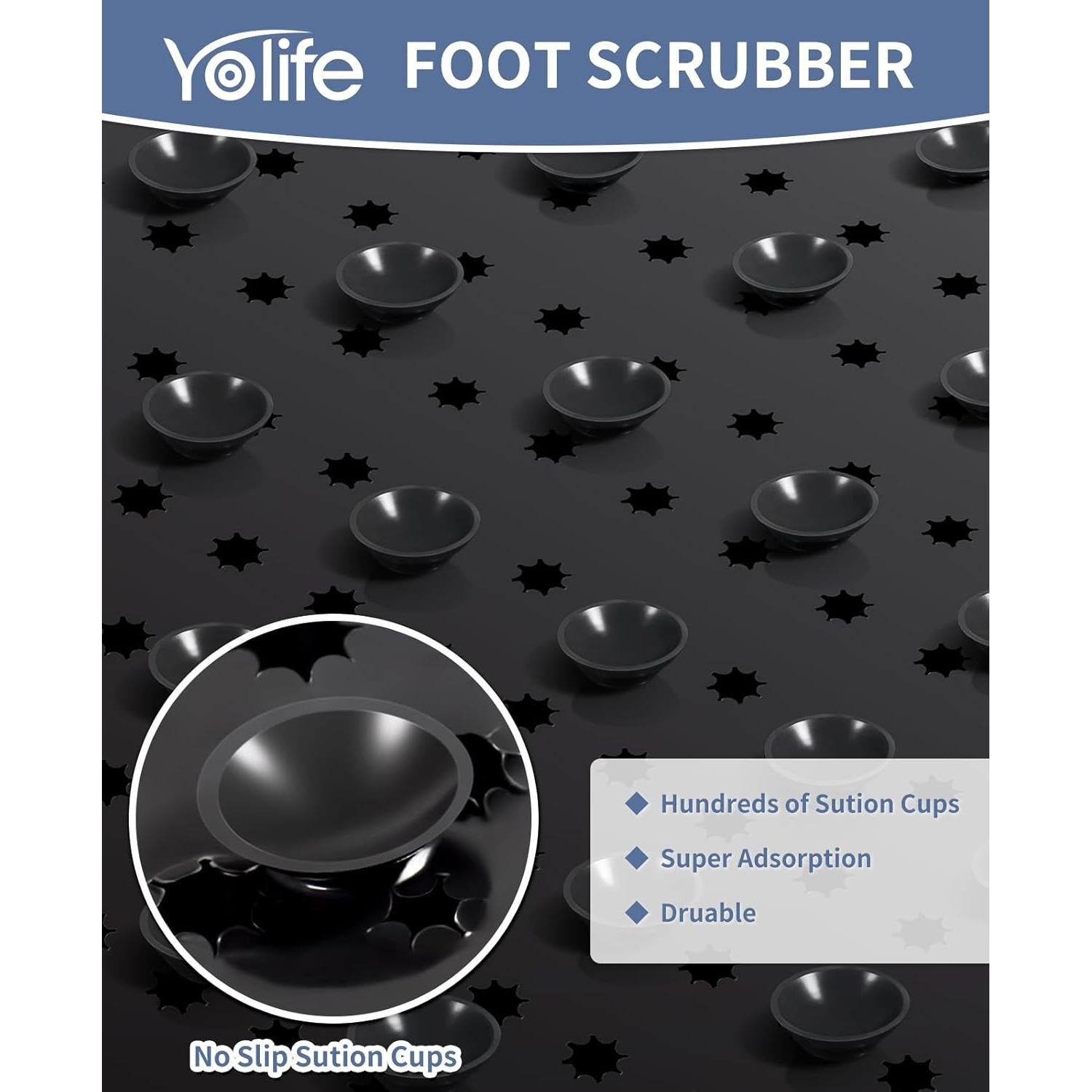 Alfombrilla de Ducha Exfoliante Yolife Antideslizante 65x34cm