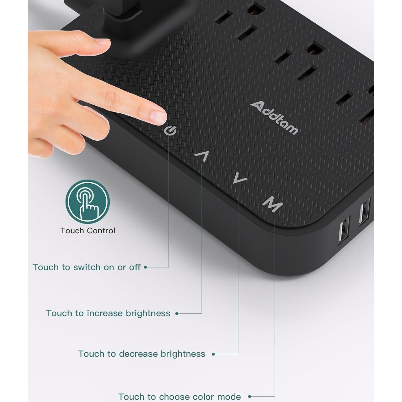 Lámpara de Escritorio LED Addtam con Regleta de Energía 5 PIES