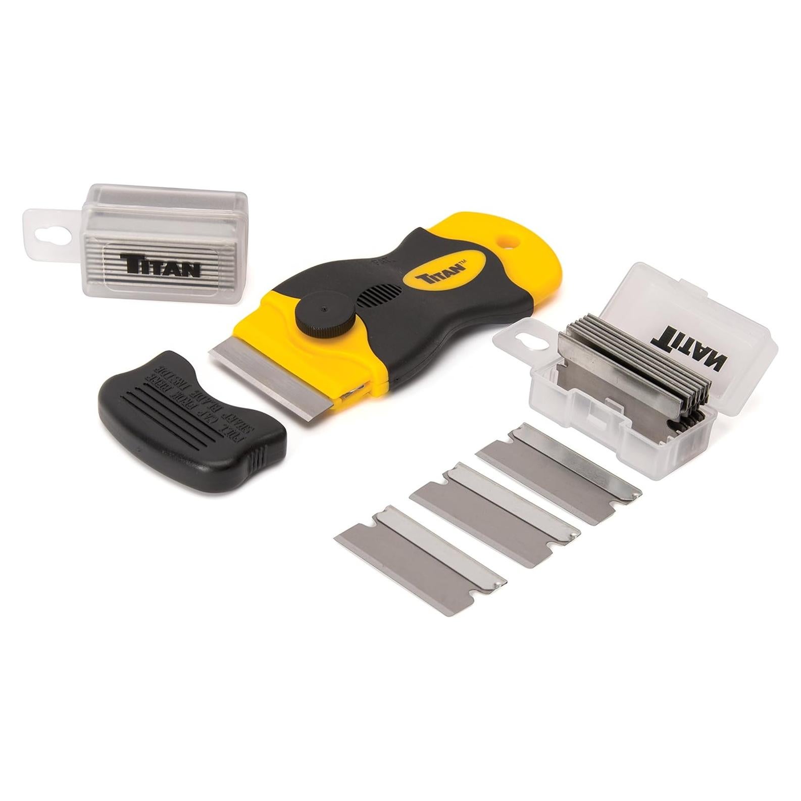 Titan Tools 17015 4-Inch Mini Razor Scraper with (21) #20 Steel Blades