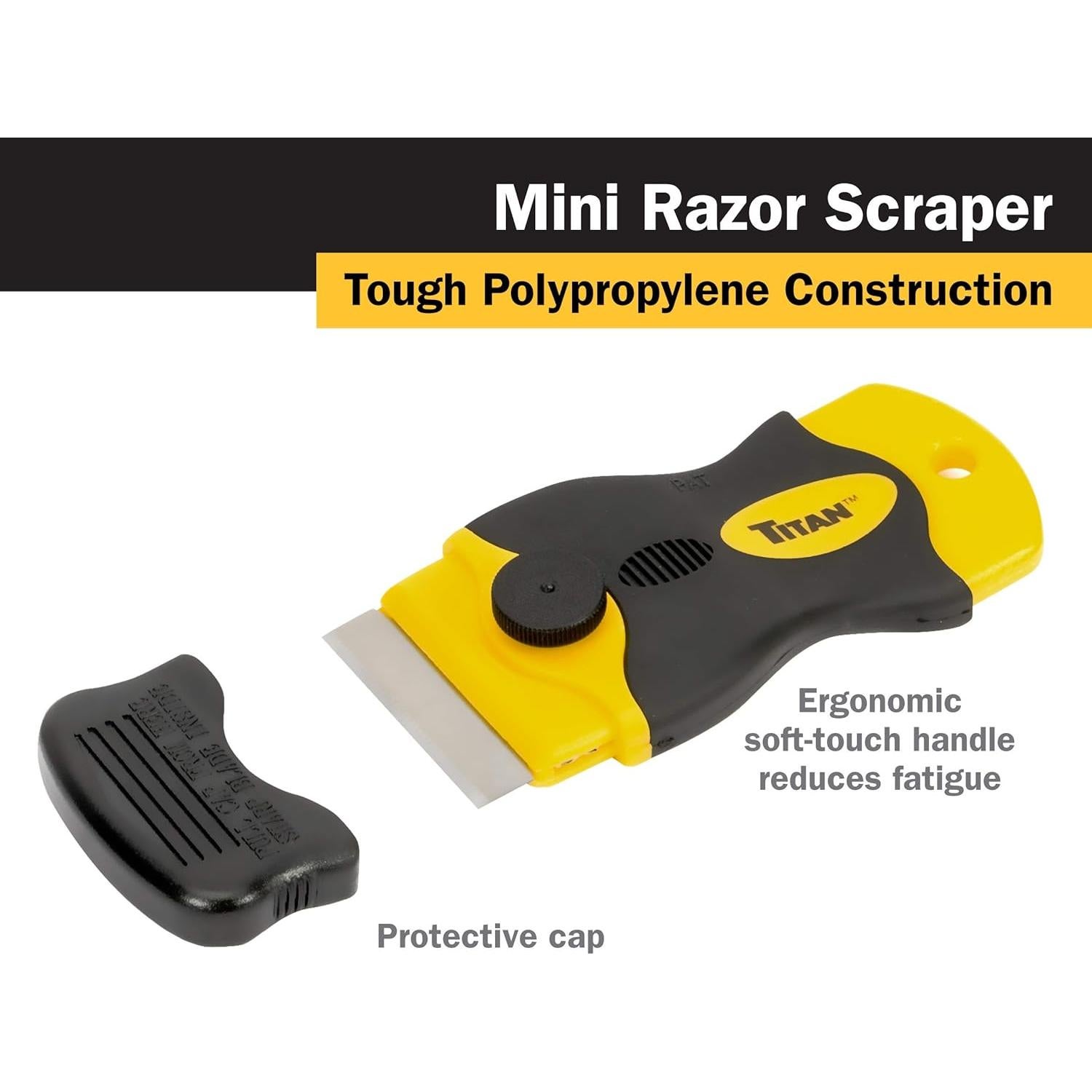 Titan Tools 17015 4-Inch Mini Razor Scraper with (21) #20 Steel Blades