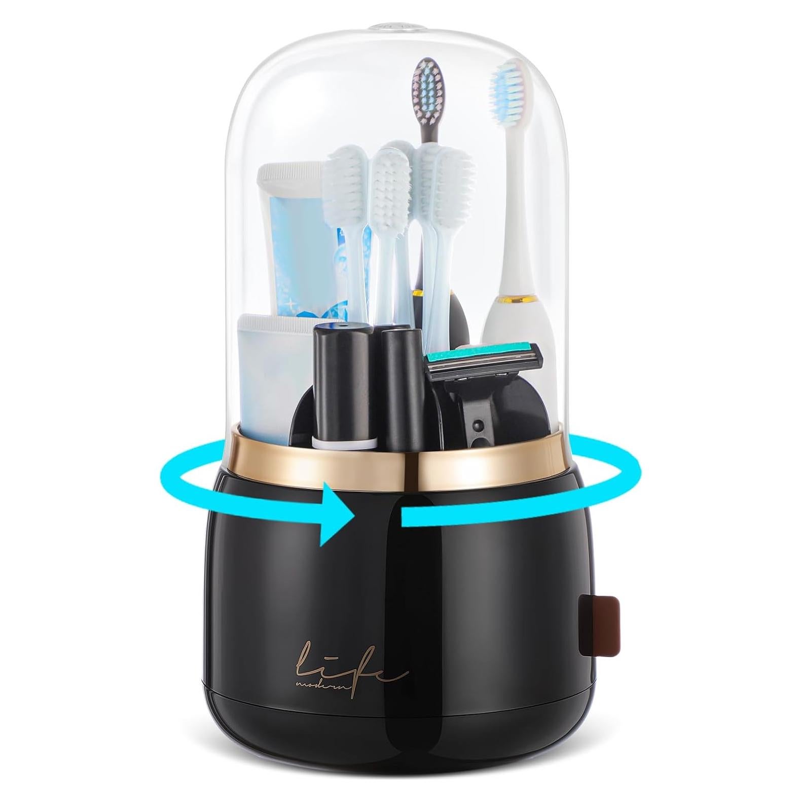 Soporte para Cepillos de Dientes Forest Angle Z55 Negro con Tapa