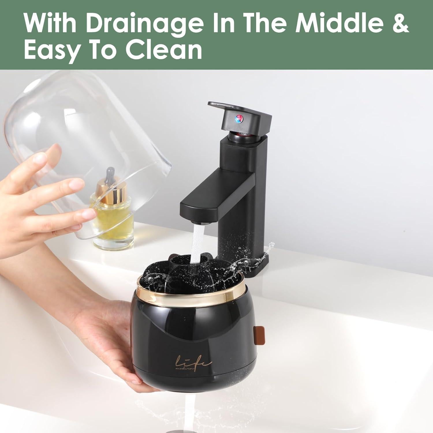 Soporte para Cepillos de Dientes Forest Angle Z55 Negro con Tapa