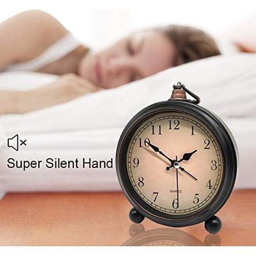 Reloj de Alarma Analógico Retro TooTa 13cm Silencioso con Luz