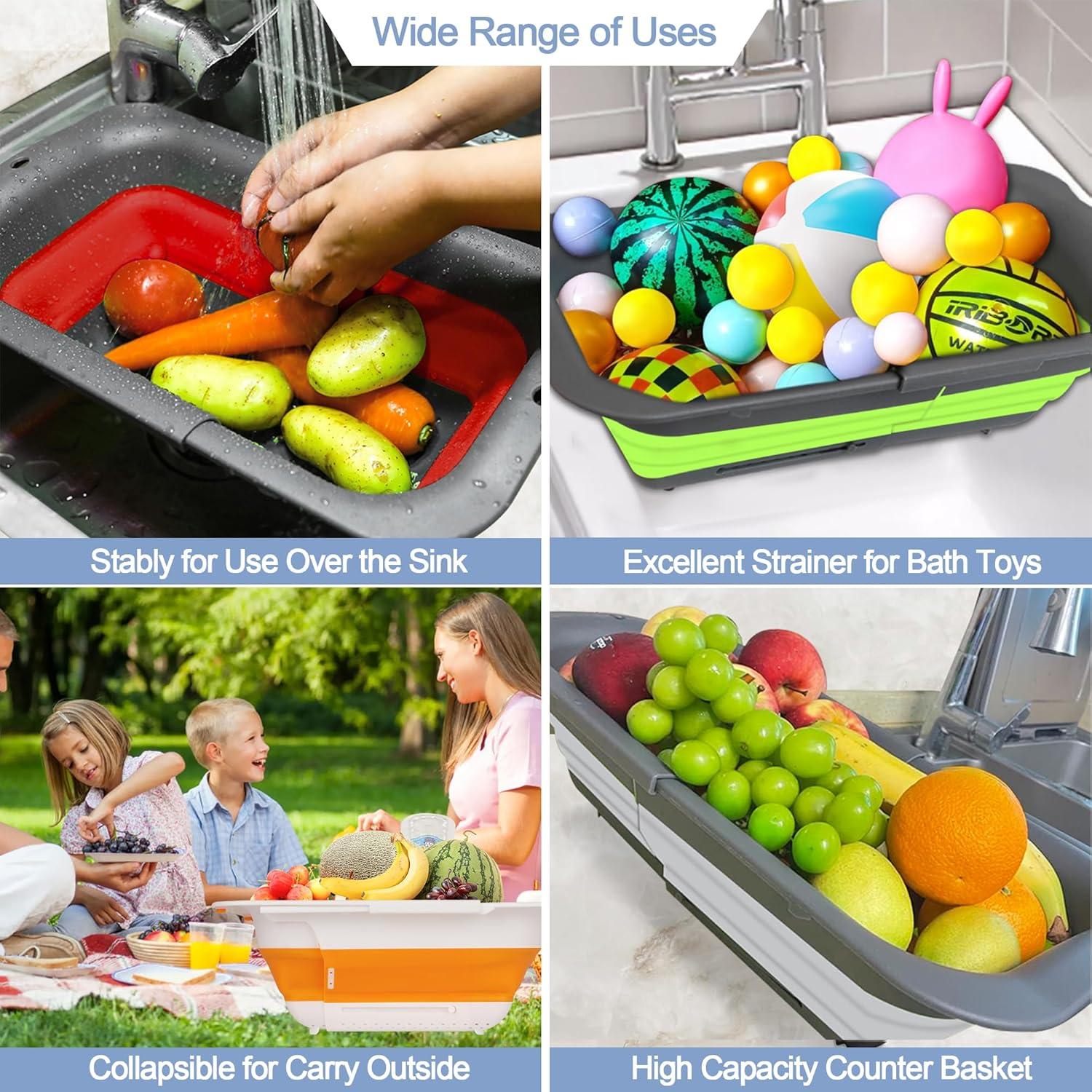 Colador Plegable Rottogoon 11.34 kg Ajustable Negro 38-48 cm