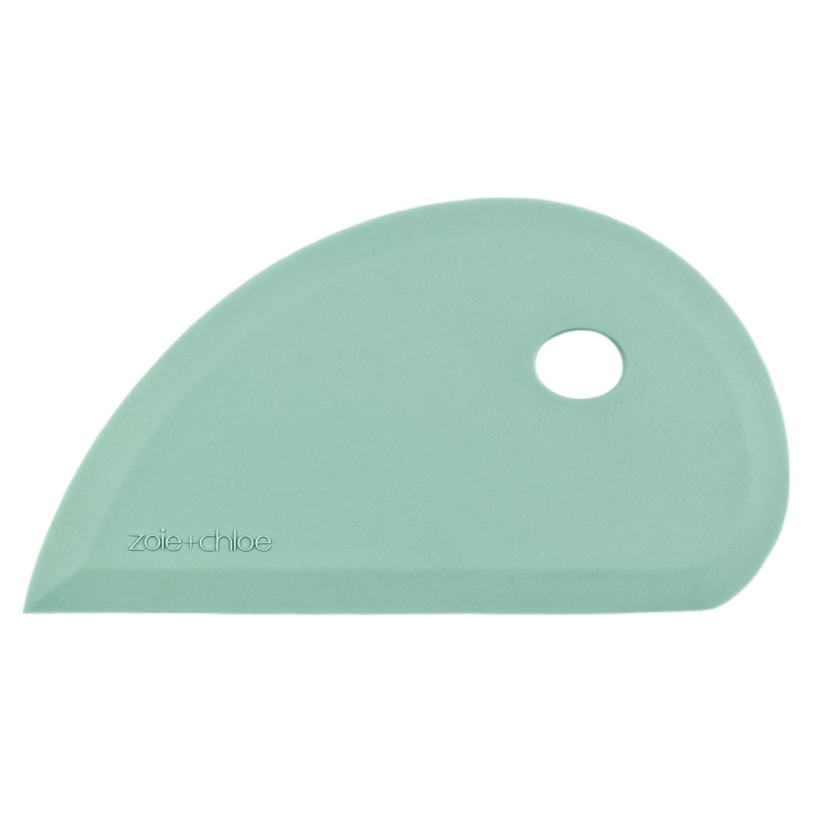 Zoie + Chloe Multipurpose Silicone Bowl Scraper - Dough Scraper for Cleaning Mixing Bowls, Baking Pan - Silicone Scraper Spatula For Painting, Smoothing, Frosting, Cake Decorating - Blue, 7x3.75"