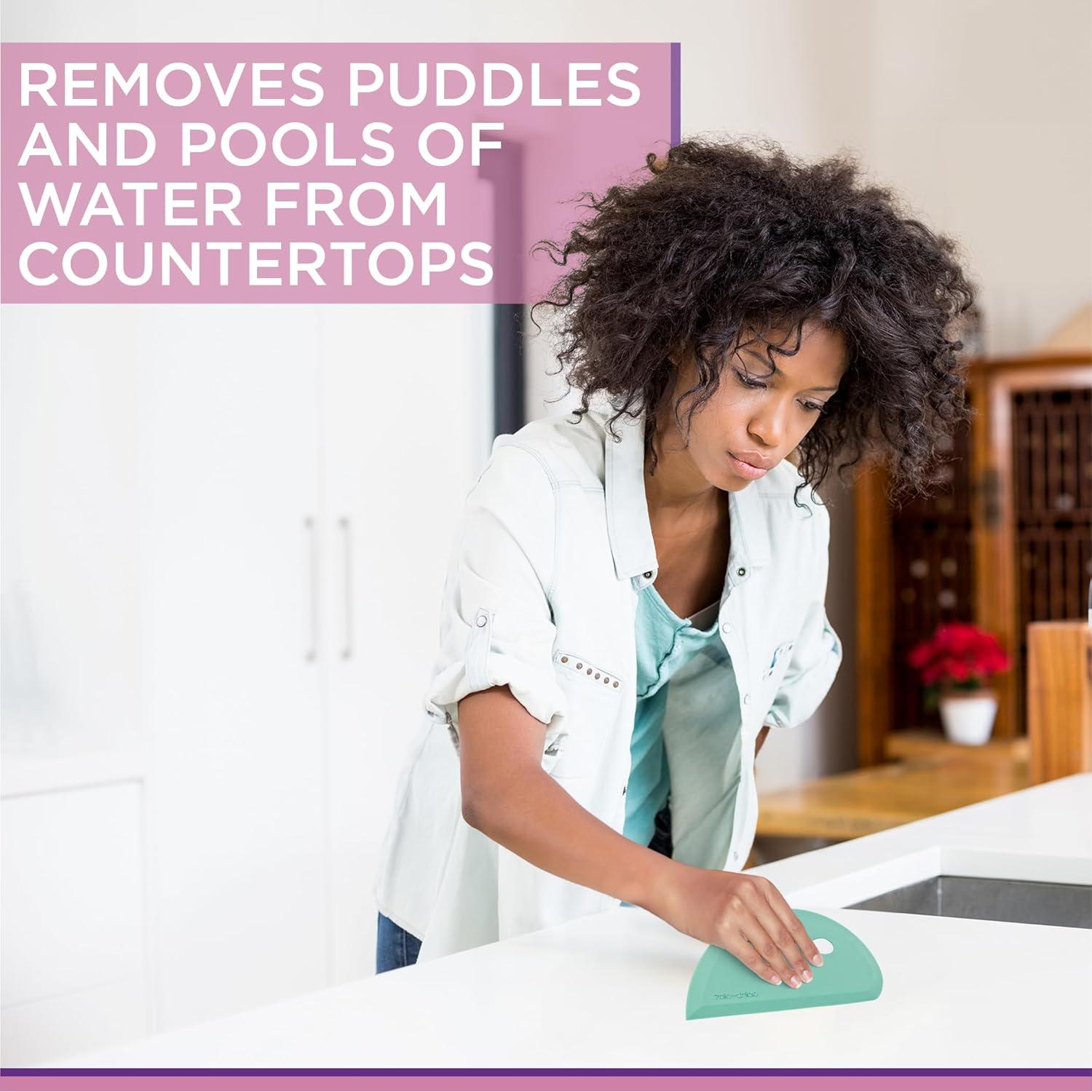 Zoie + Chloe Multipurpose Silicone Bowl Scraper - Dough Scraper for Cleaning Mixing Bowls, Baking Pan - Silicone Scraper Spatula For Painting, Smoothing, Frosting, Cake Decorating - Blue, 7x3.75"