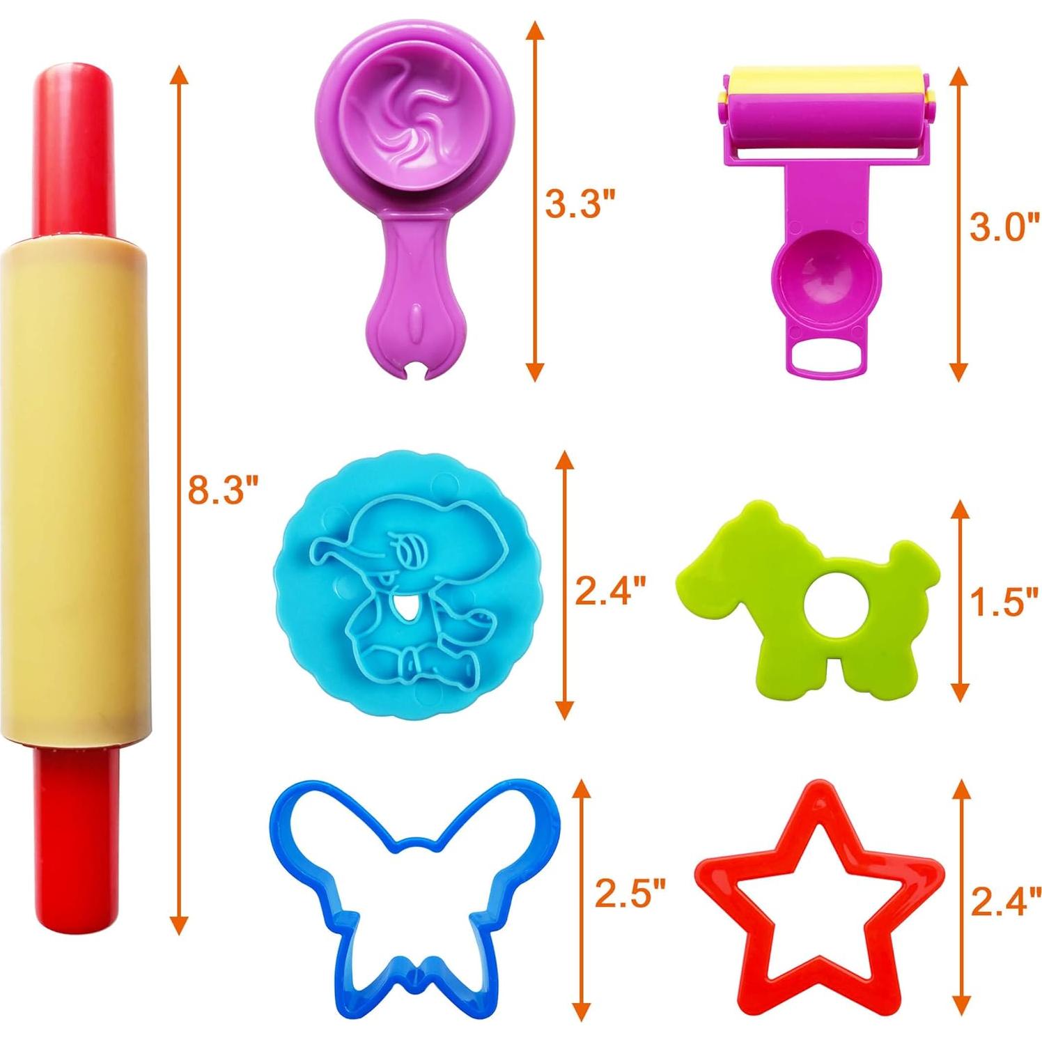 Juego de Herramientas de Masa FRIMOONY 45 Piezas Coloridas