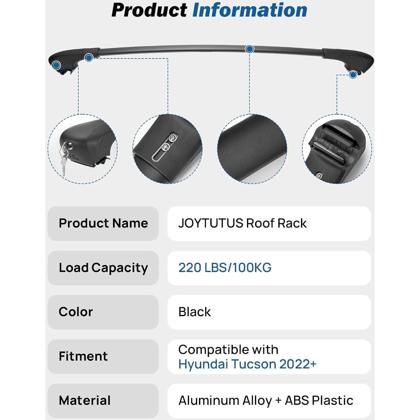 Barras Transversales JOYTUTUS para Hyundai Tucson 2022-2025 100 kg
