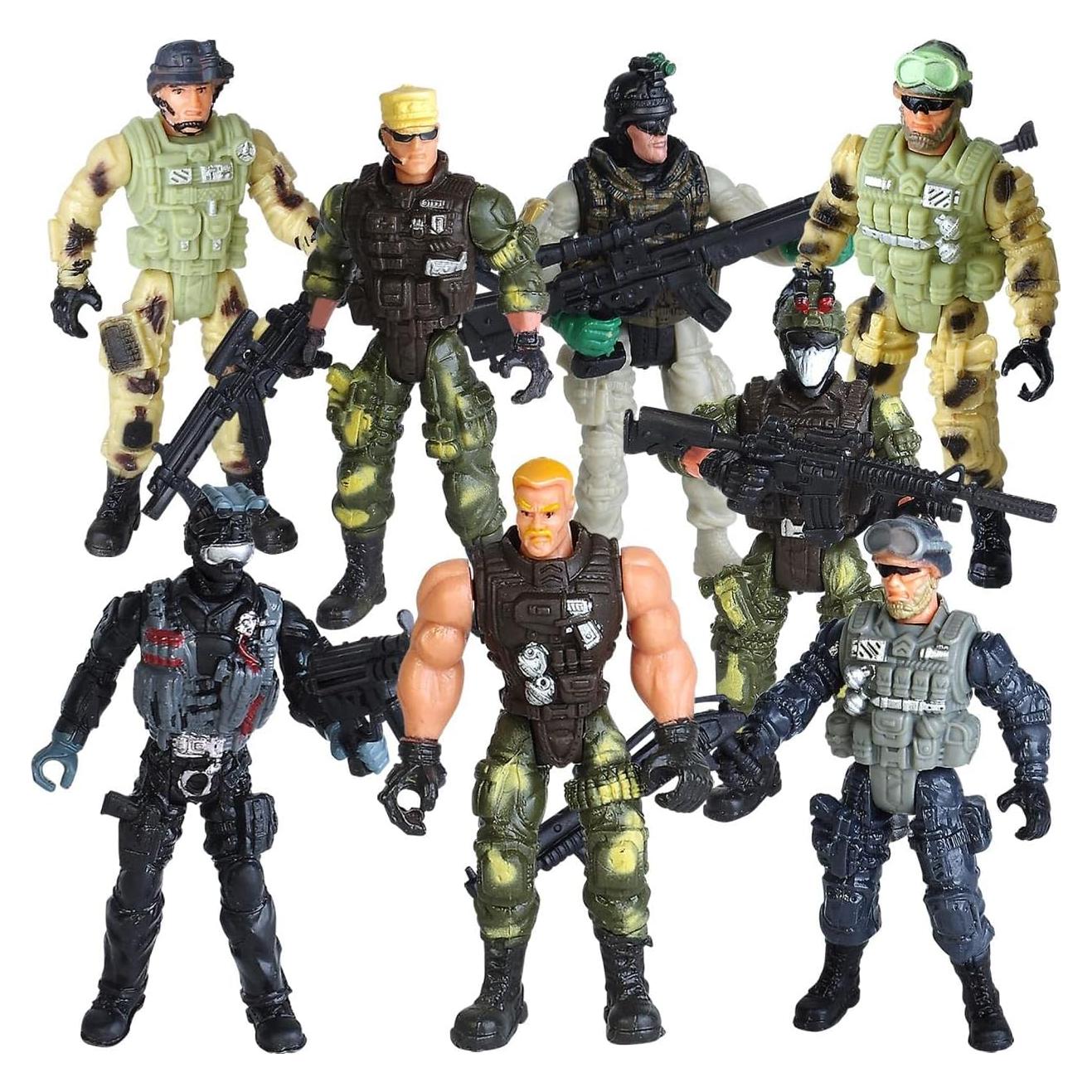 Juego de figuras de acción Madzee 8 soldados militares