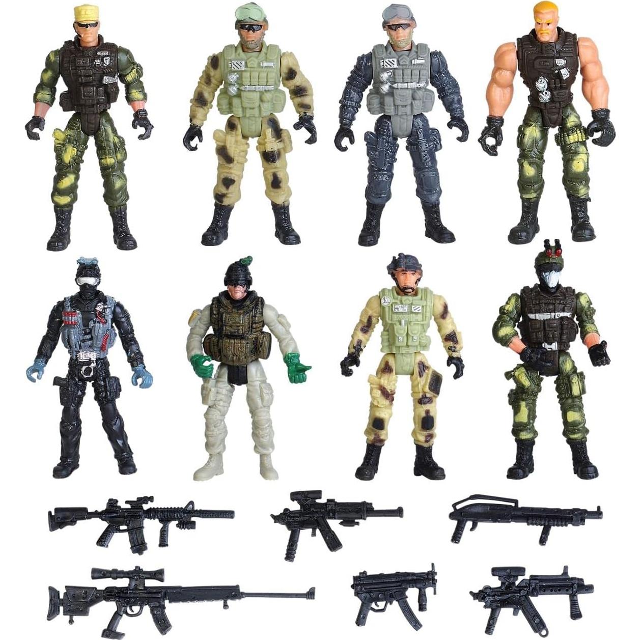 Juego de figuras de acción Madzee 8 soldados militares