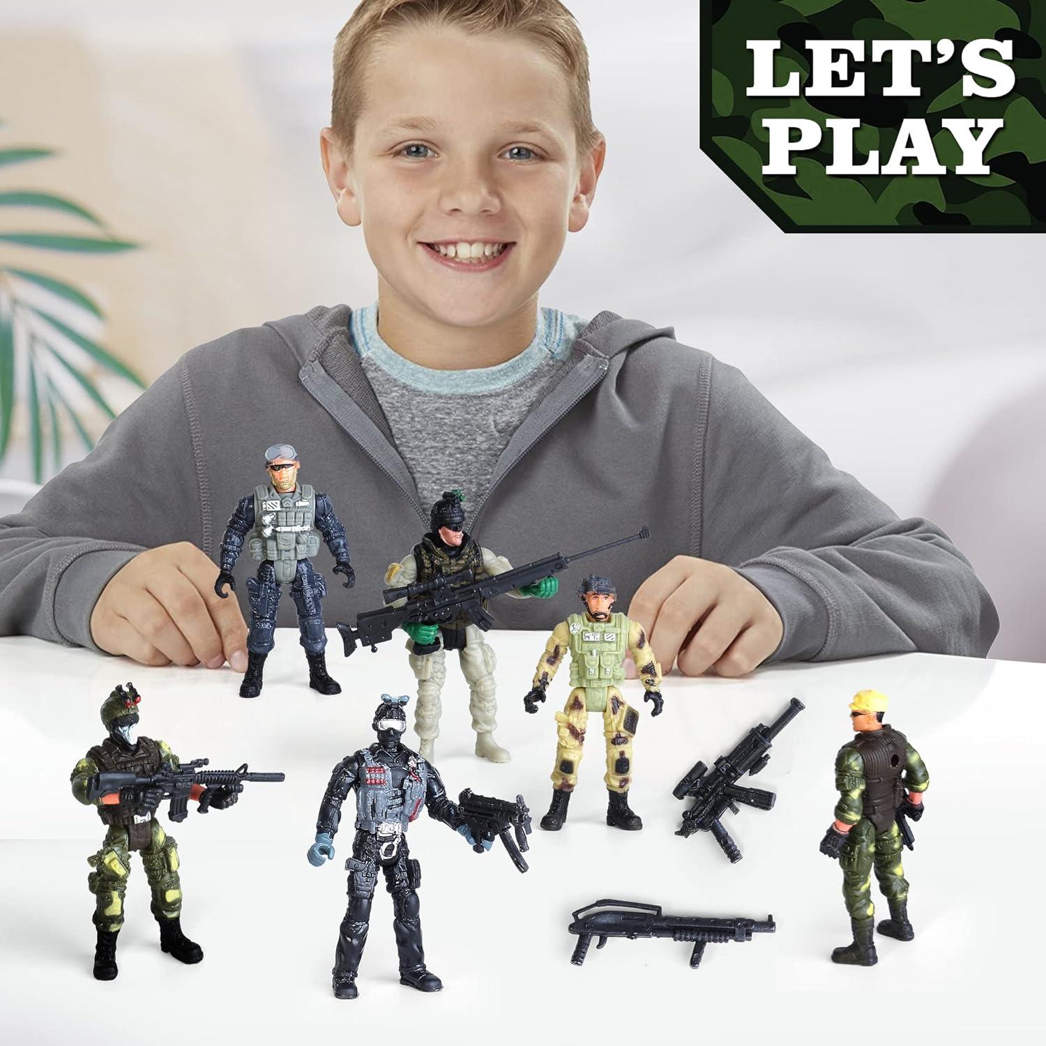 Juego de figuras de acción Madzee 8 soldados militares