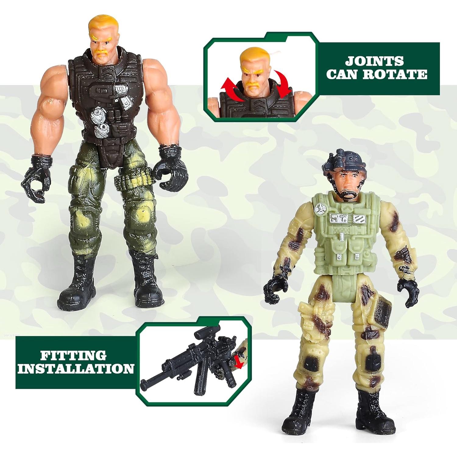 Juego de figuras de acción Madzee 8 soldados militares