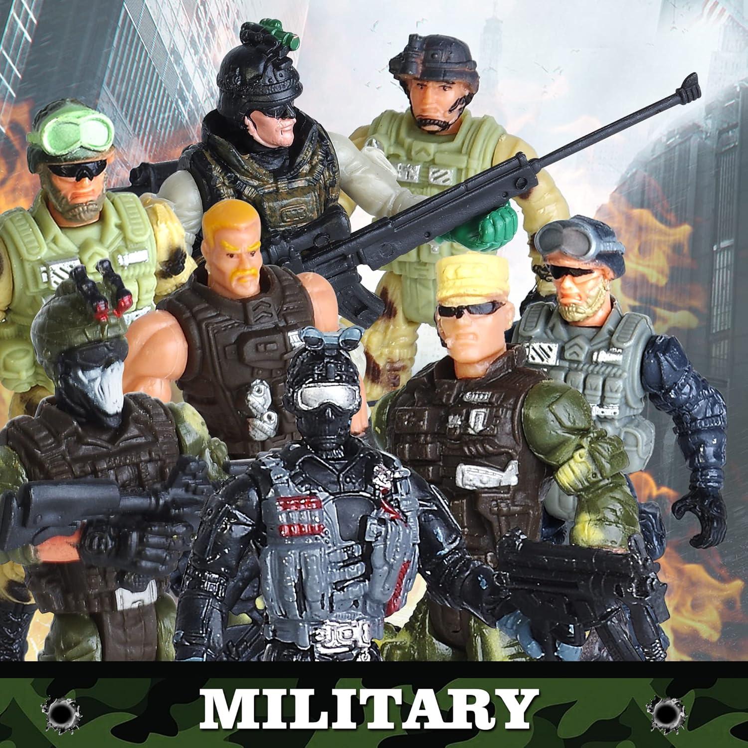Juego de figuras de acción Madzee 8 soldados militares