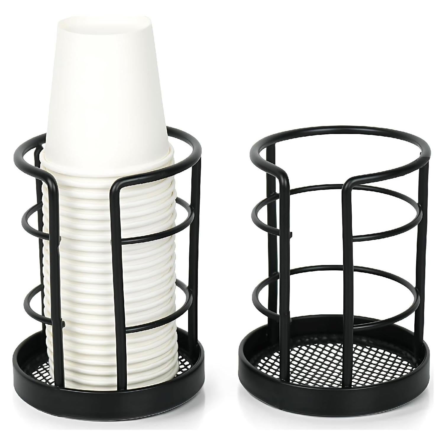 Dispensador de Tazas de Papel HillSpring Negro 2 Paquete