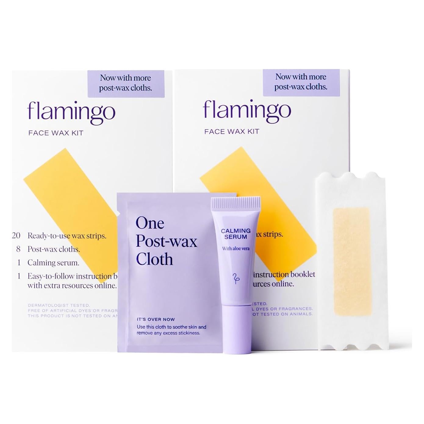 Kit de Cera Facial Flamingo para Mujeres - 20 Tiras + Pañitos