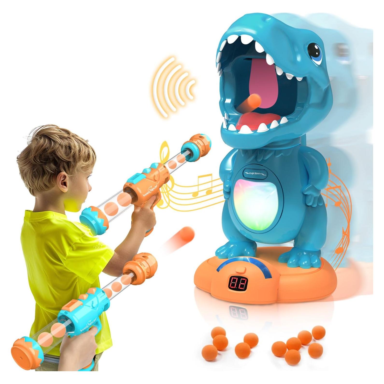 EagleStone Juguete de Disparo de Dinosaurios con 2 Pistolas