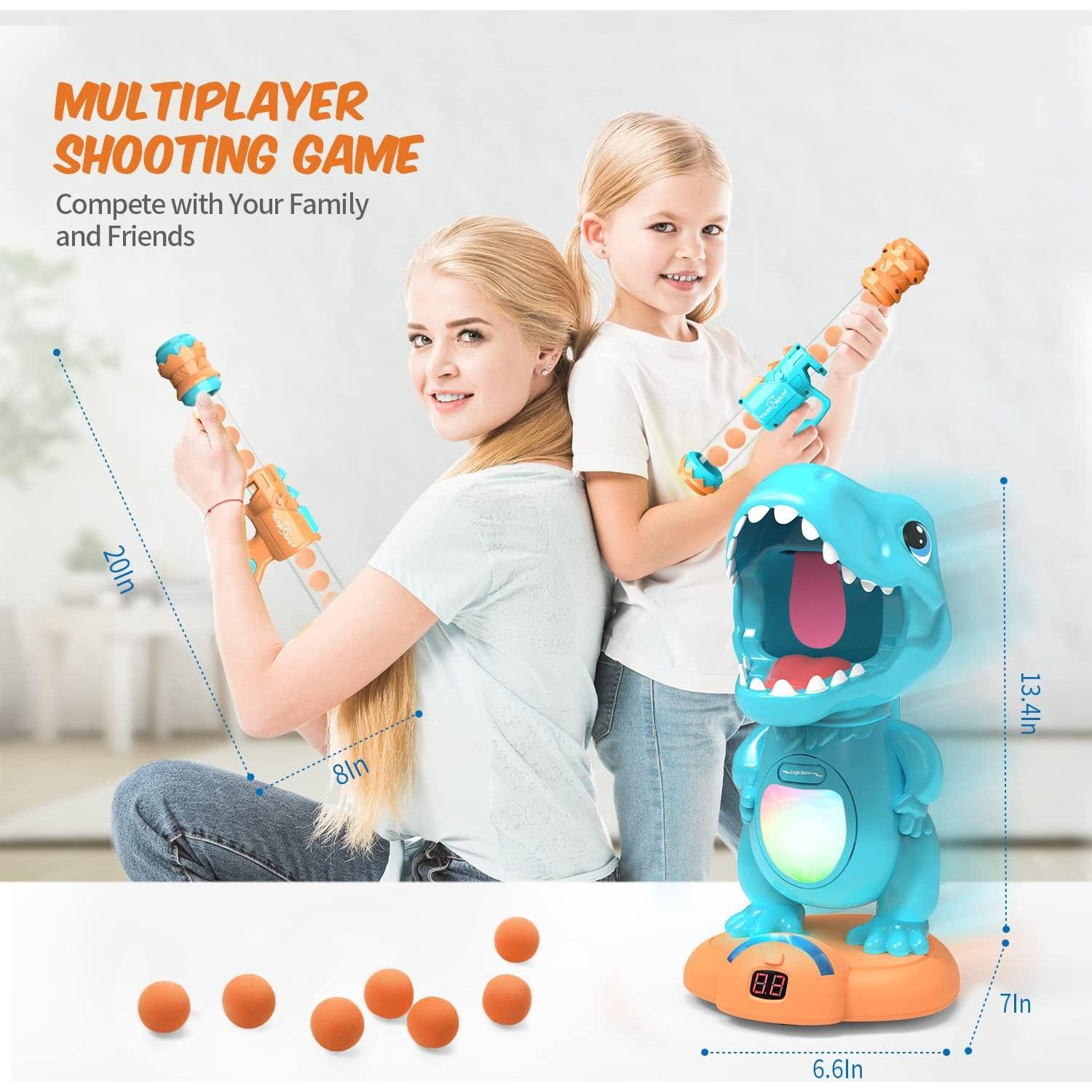 EagleStone Juguete de Disparo de Dinosaurios con 2 Pistolas