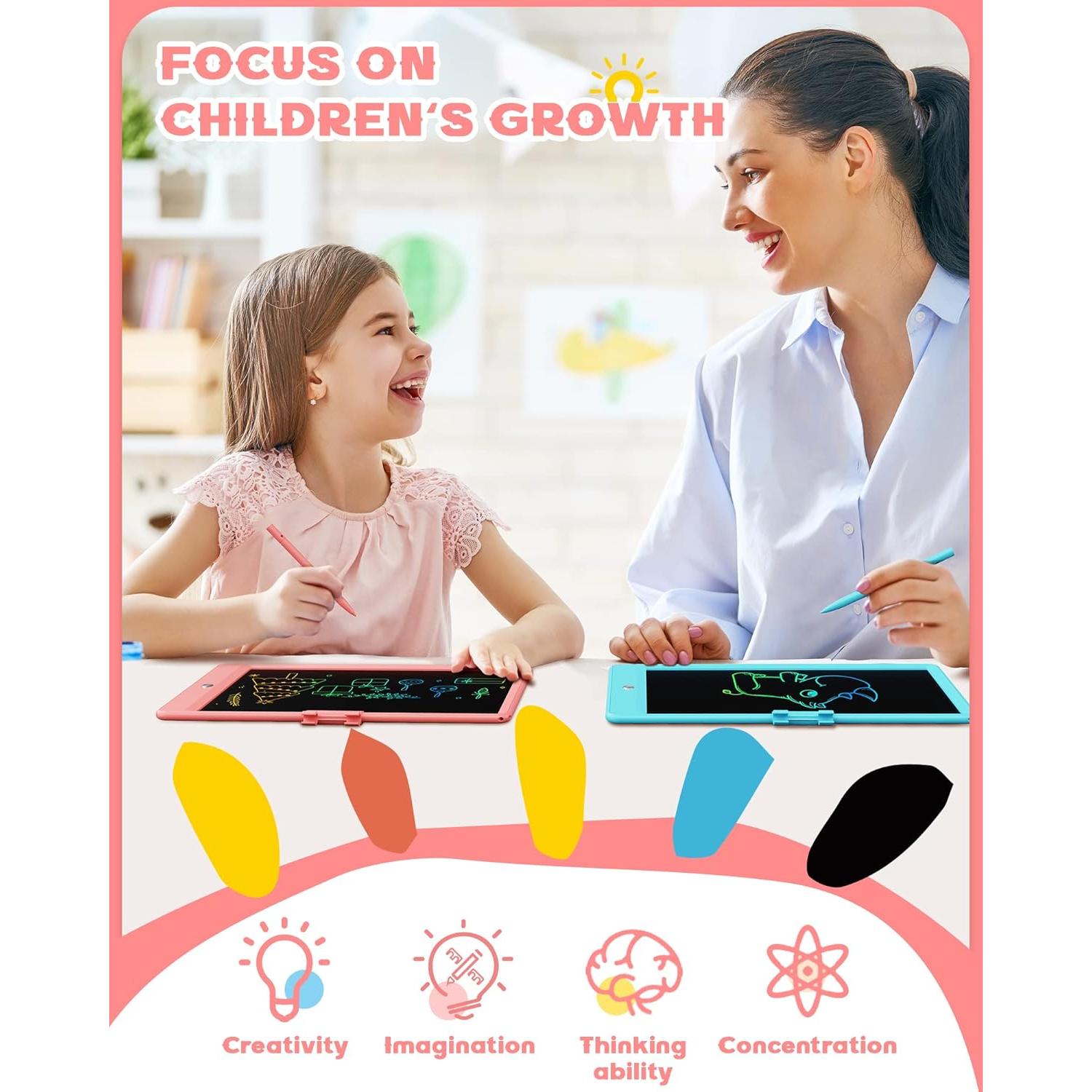 Bravokids Tableta de Escritura LCD 25,4 cm Rosa para Niños