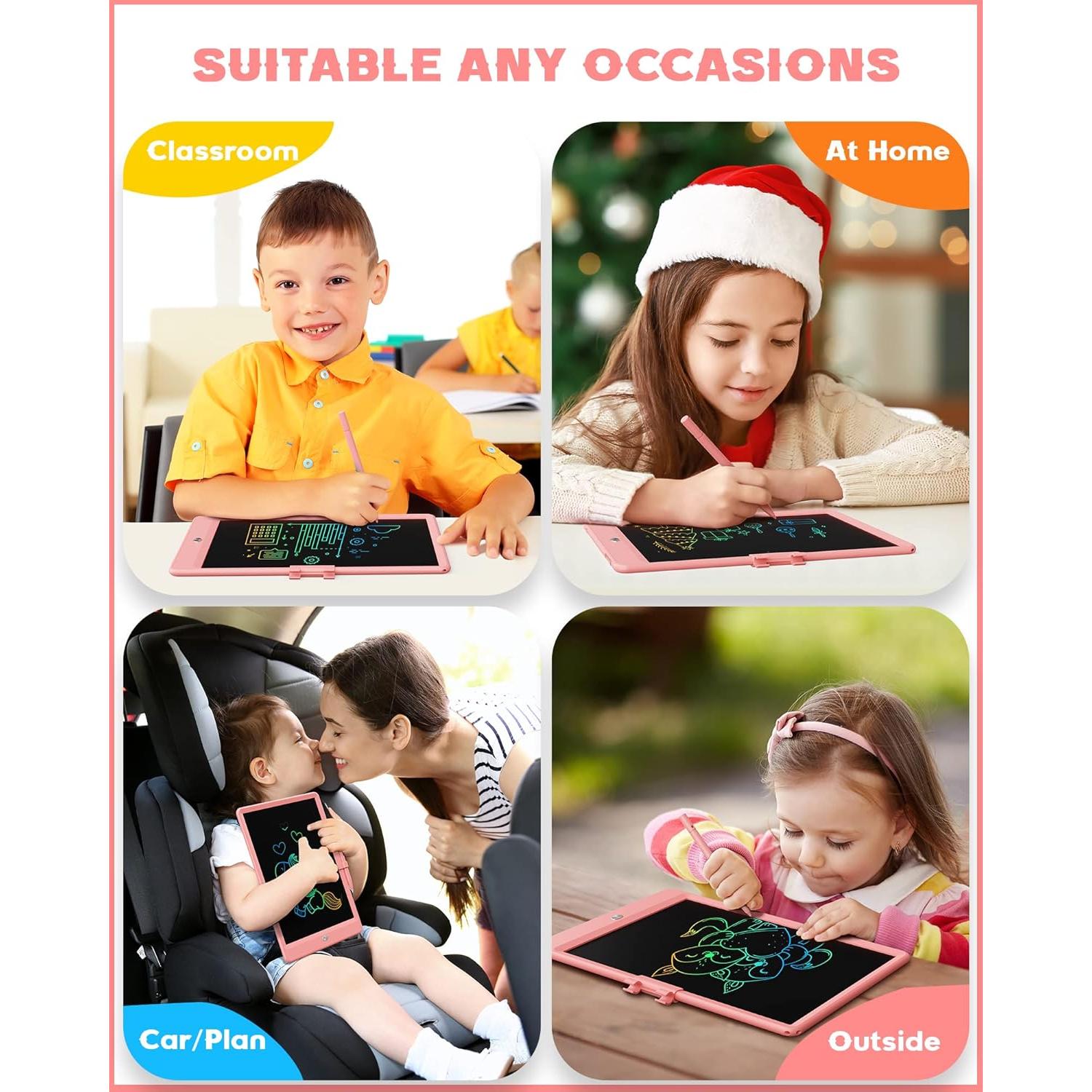 Bravokids Tableta de Escritura LCD 25,4 cm Rosa para Niños