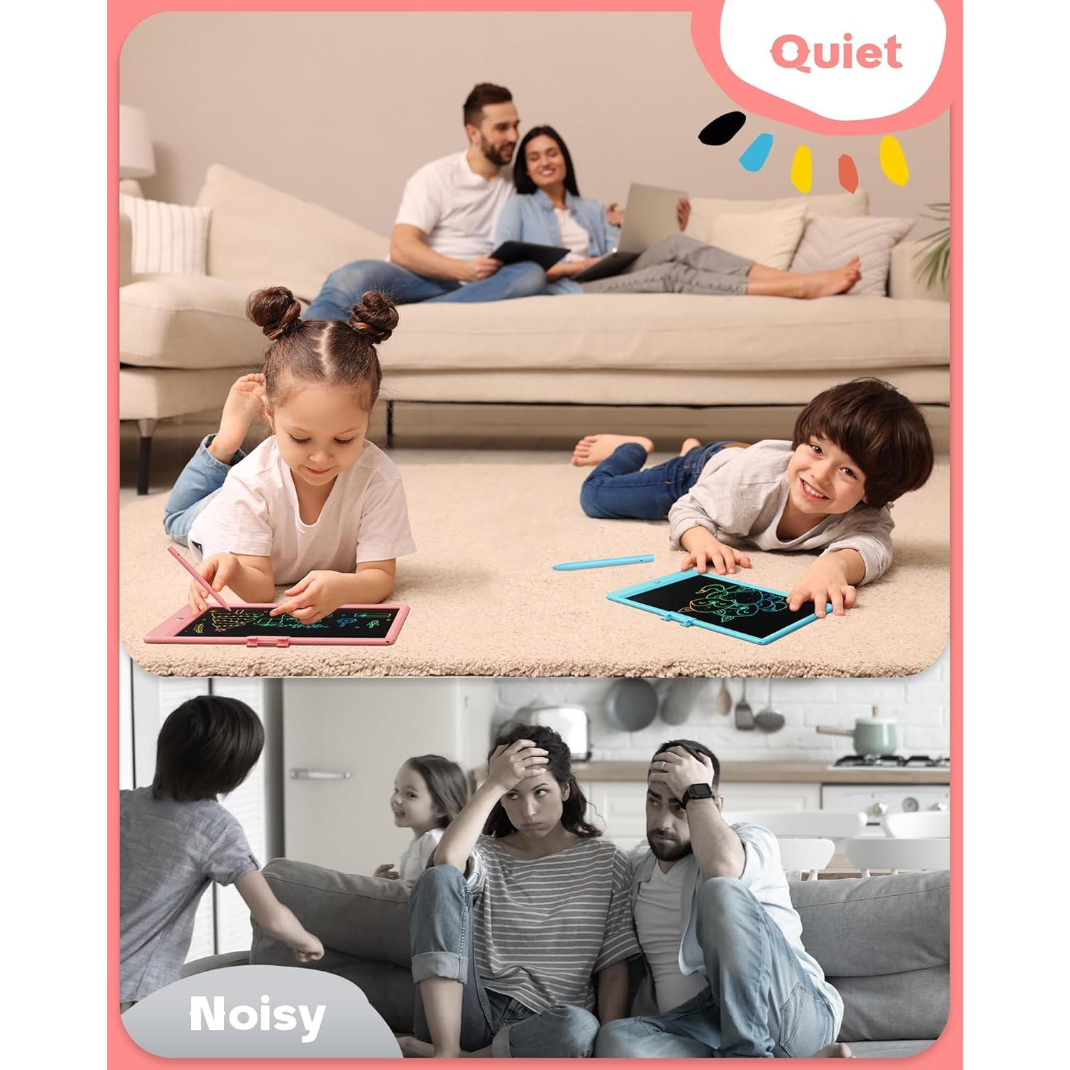 Bravokids Tableta de Escritura LCD 25,4 cm Rosa para Niños