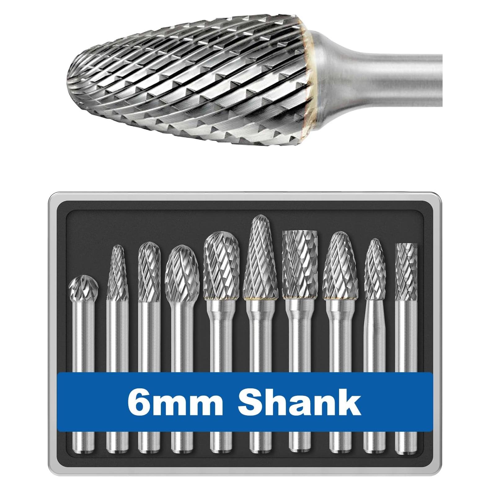 Juego de 10 Fresas de Carburo Sworker 6mm con Caja
