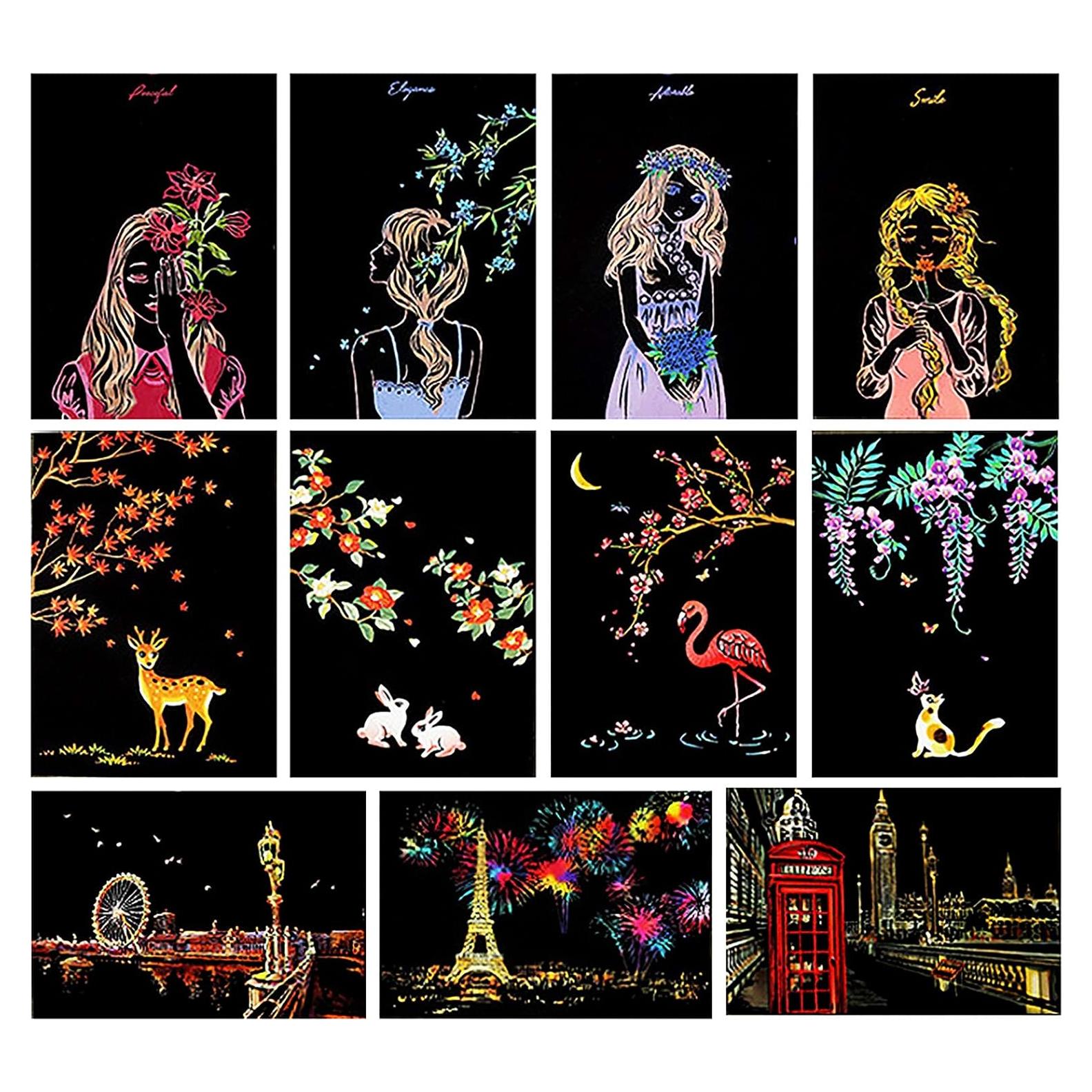 Set de Arte para Rascar Artsper - 12 Hojas y Lápices