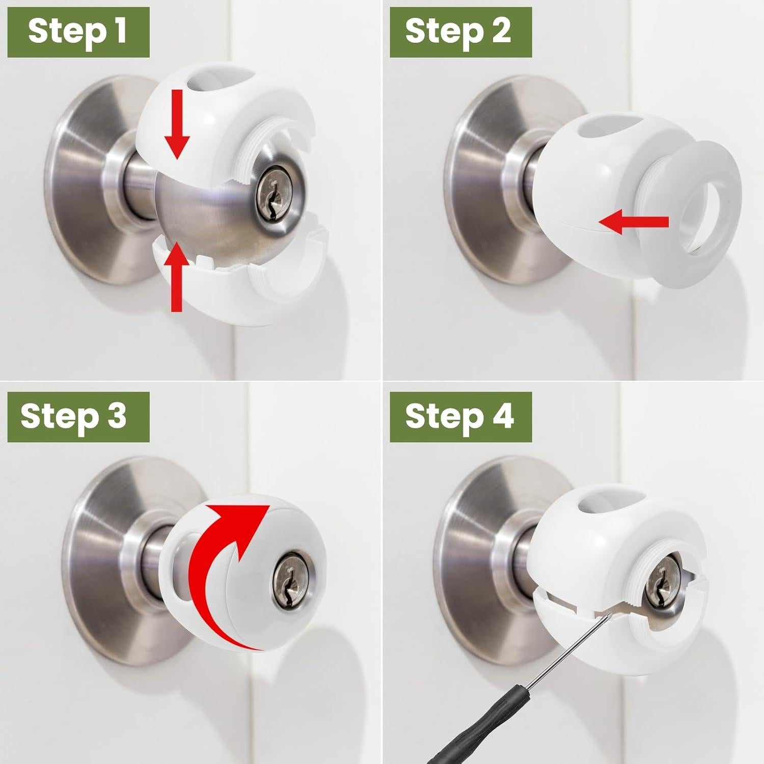 Cubiertas de Perilla de Puerta de Seguridad Infantil GCRQ 4 Pcs
